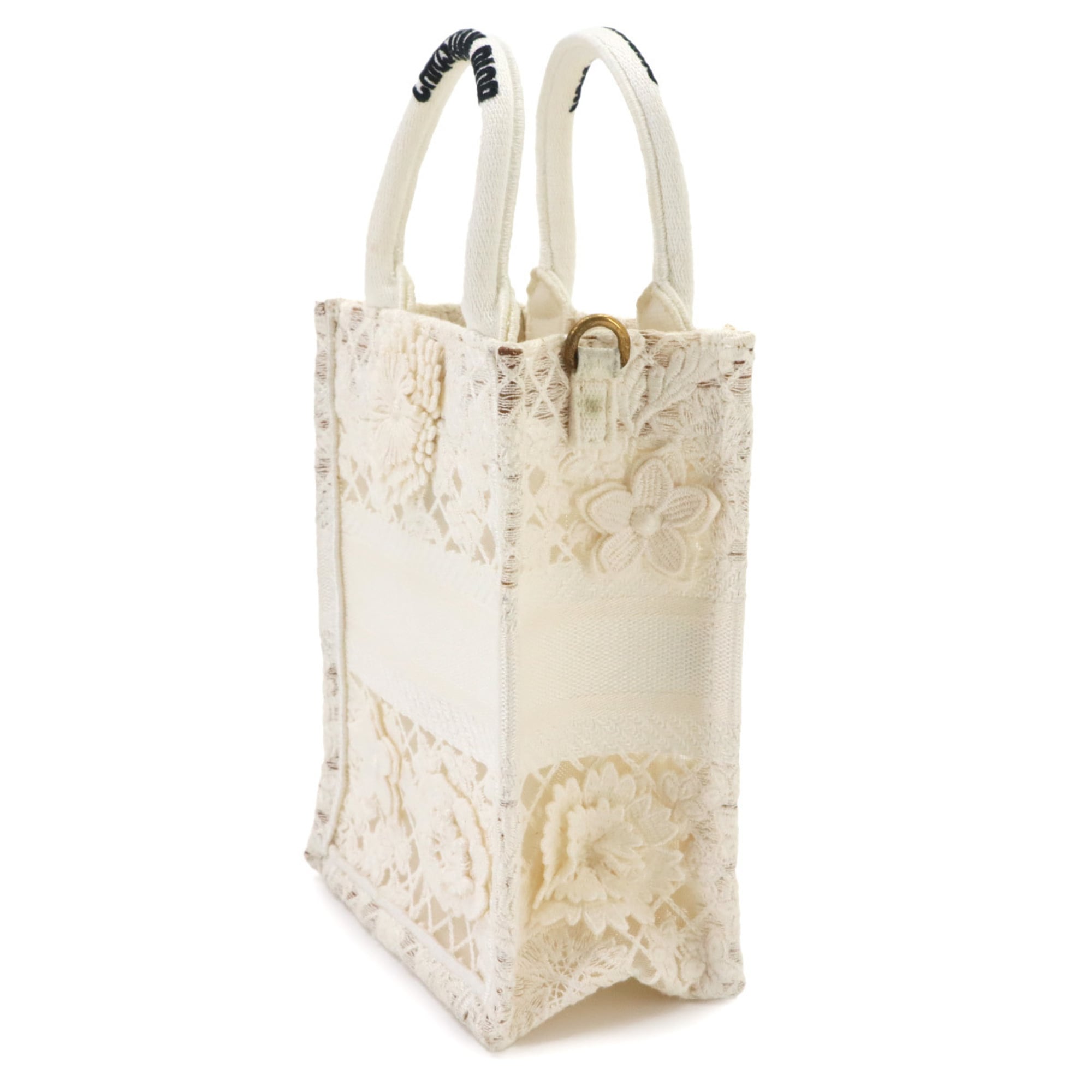 Christian Dior White Canvas Handbag Tote Bag (Pre-Owned)