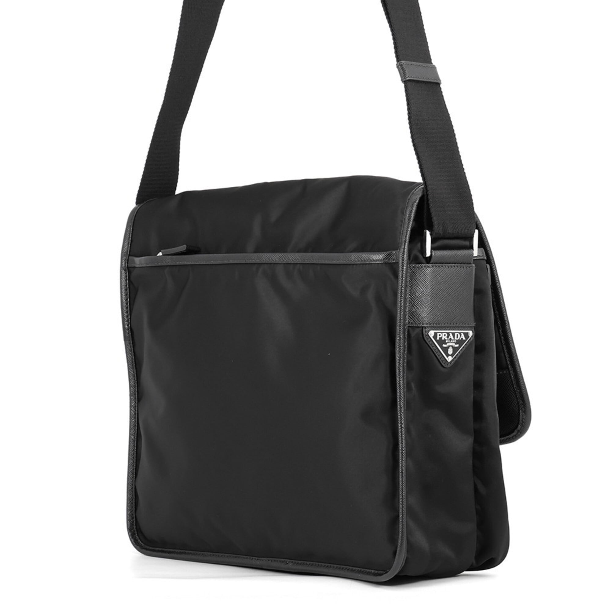 Prada Black Nylon Handbag Messenger Bag Shoulder Bag (Pre-Owned)