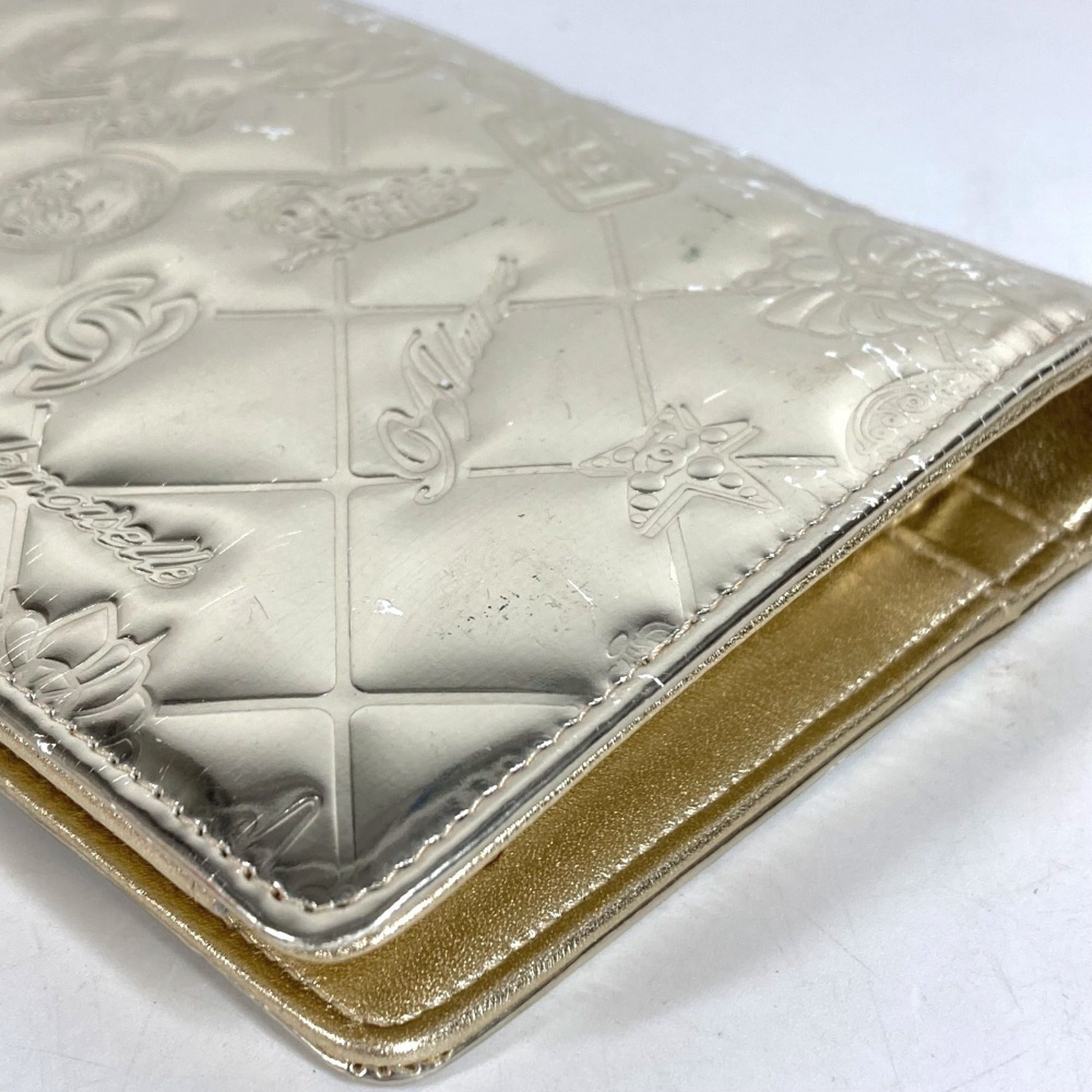 Chanel Gold Leather Long Wallet (Bi-Fold) (Pre-Owned)
