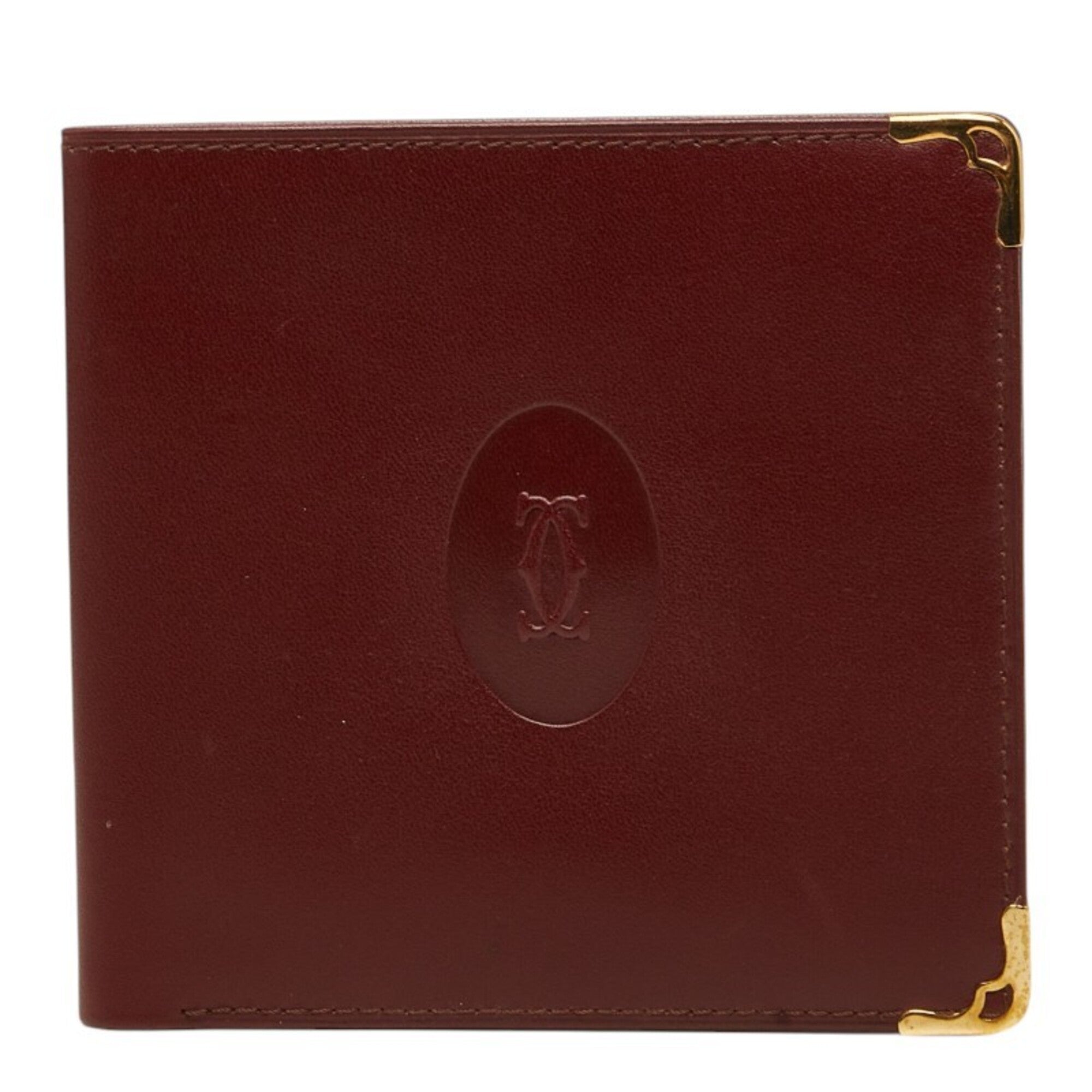Cartier Bordeaux Leather Wallet (Bi-Fold) (Pre-Owned)