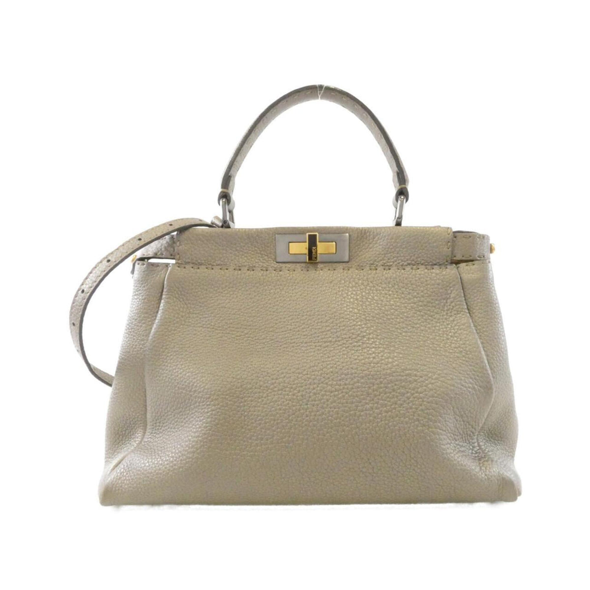Fendi Silver Leather Handbag (Pre-Owned)