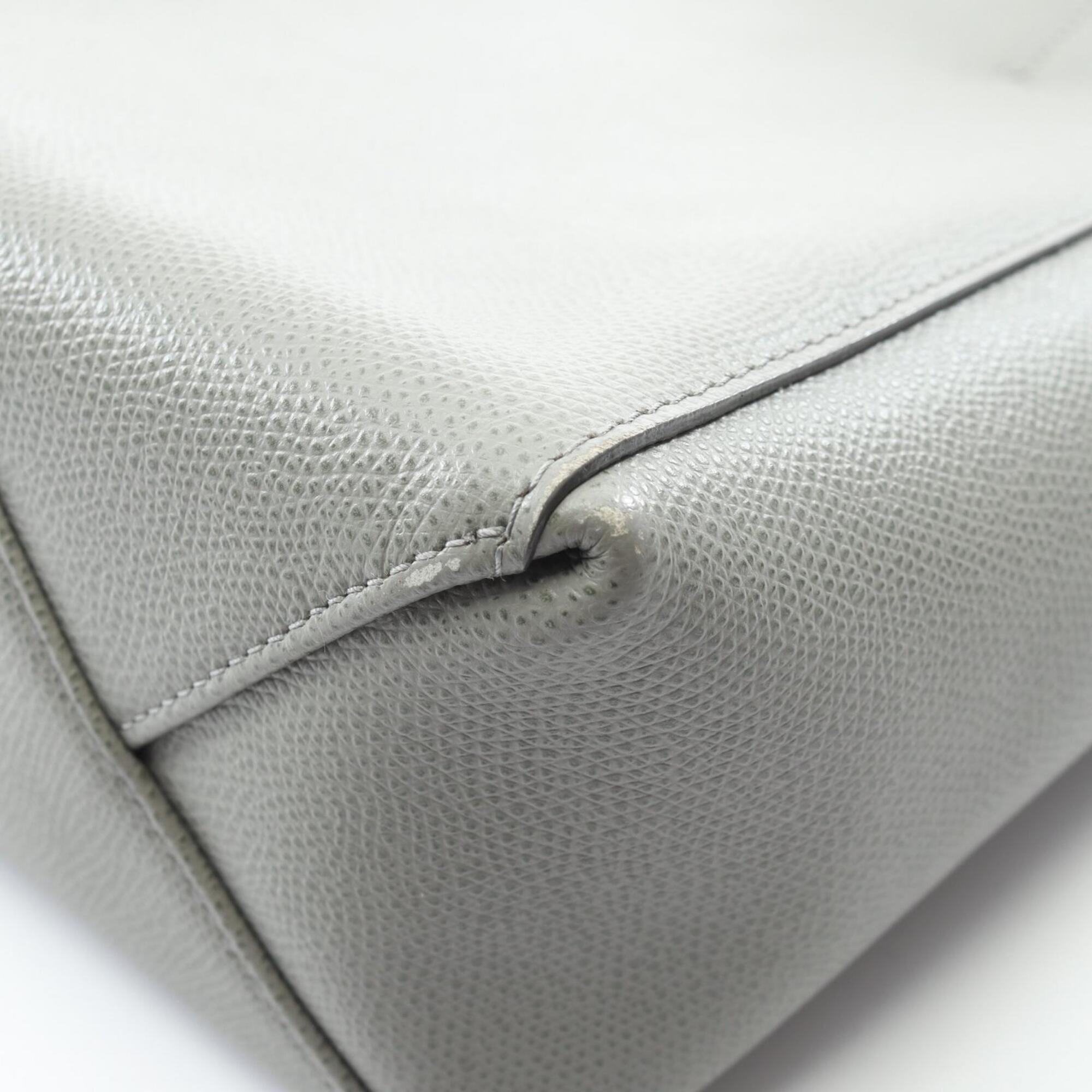 Celine Cabas Gray Leather Handbag Tote Bag (Pre-Owned)