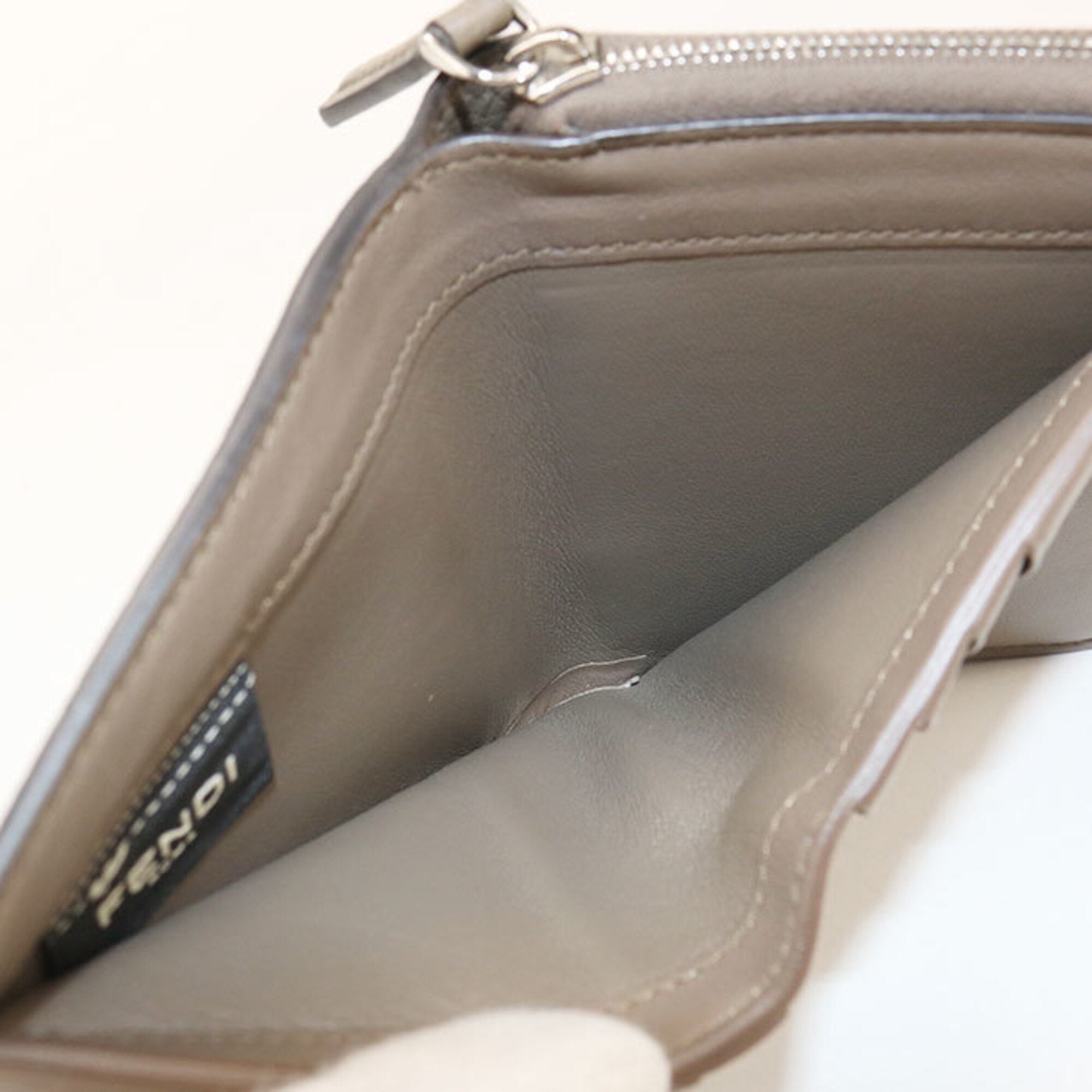 Fendi Gray Leather Wallet (Bi-Fold) (Pre-Owned)