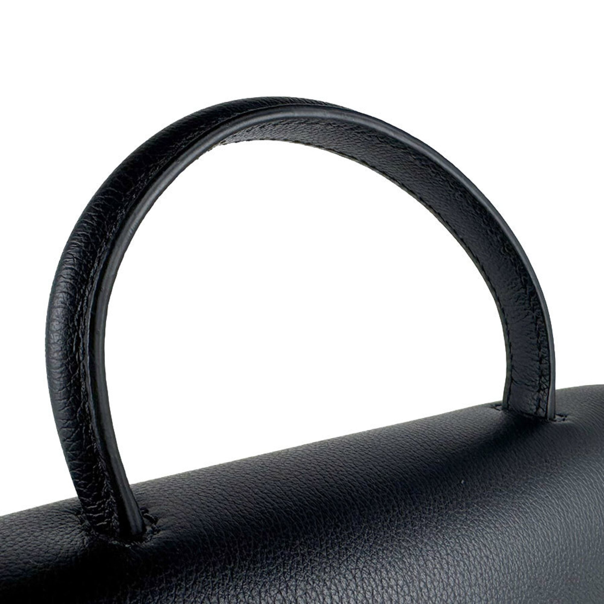 Versace Black Brown Gold Pvc Leather Handbag Shoulder Bag (Pre-Owned)