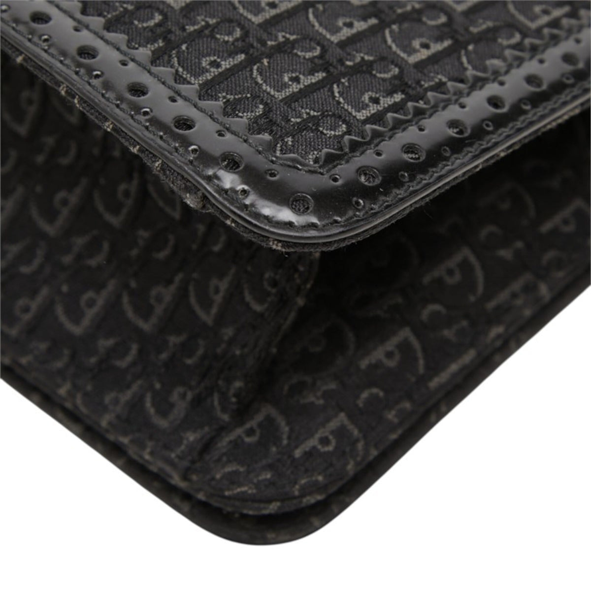 Christian Dior Trotter Black Canvas Leather Shoulder Bag (Pre-Owned)