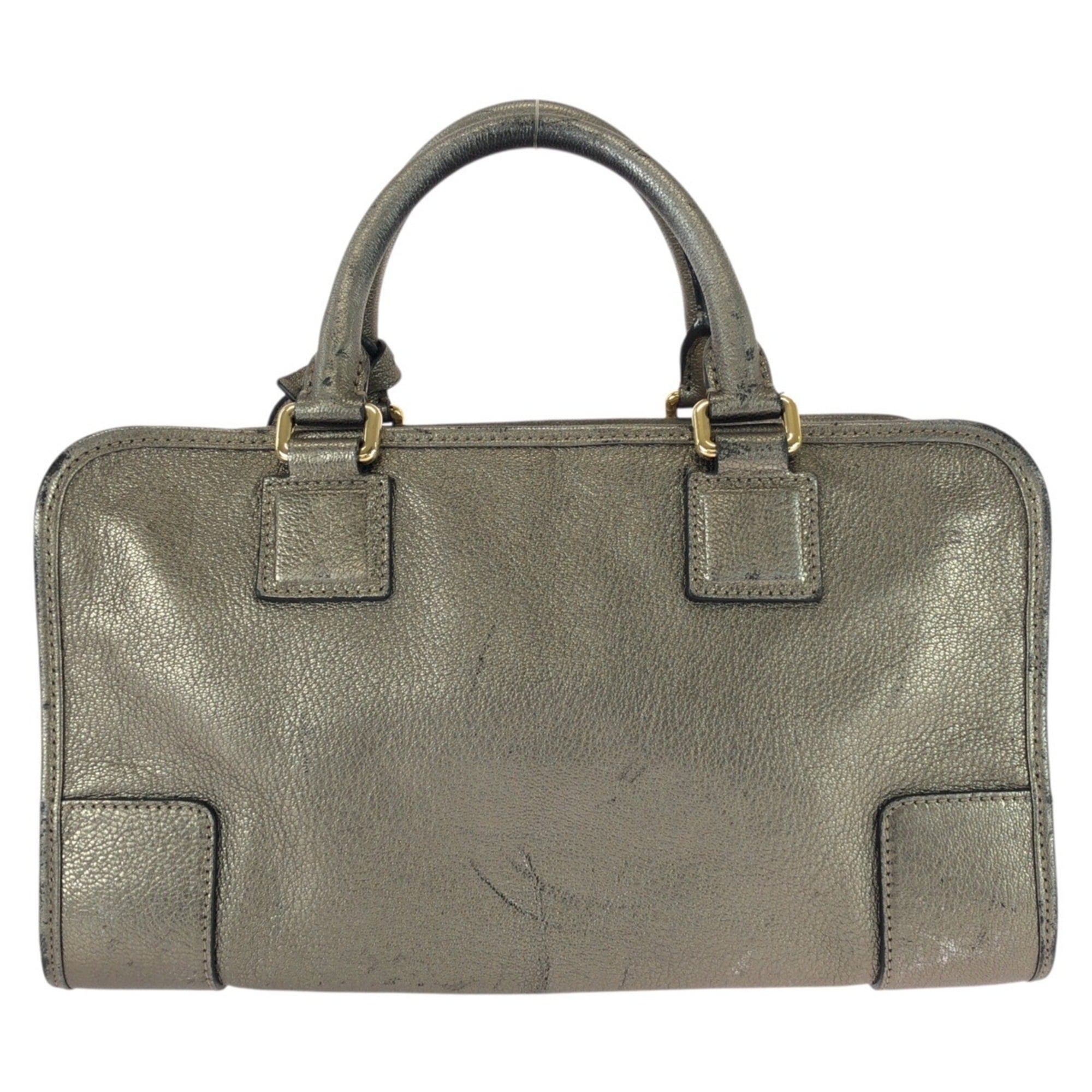 Loewe Gold Silver Leather Handbag (Pre-Owned)