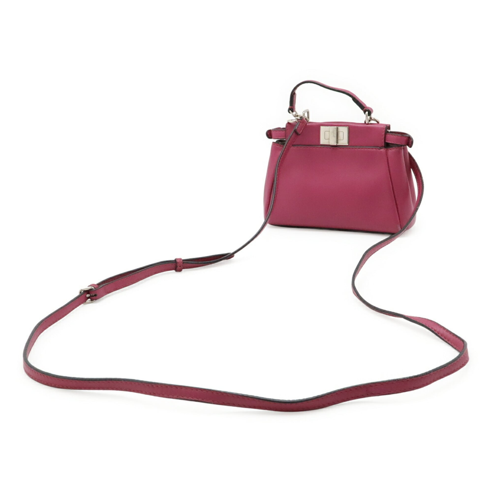 Fendi Purple Leather Handbag Shoulder Bag (Pre-Owned)