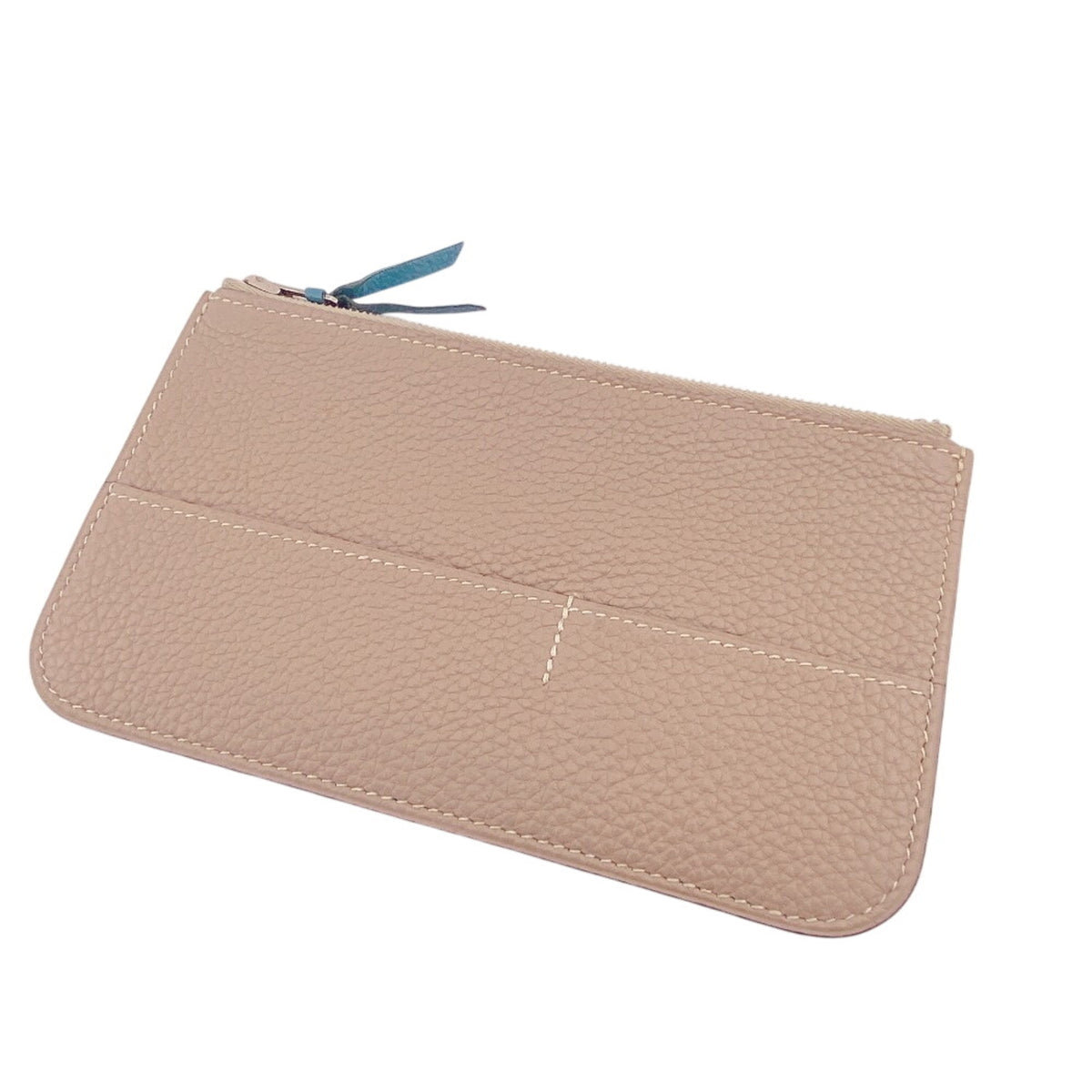 Hermes Dogon Beige Blue Togo Leather Long Wallet (Bi-Fold) (Pre-Owned)