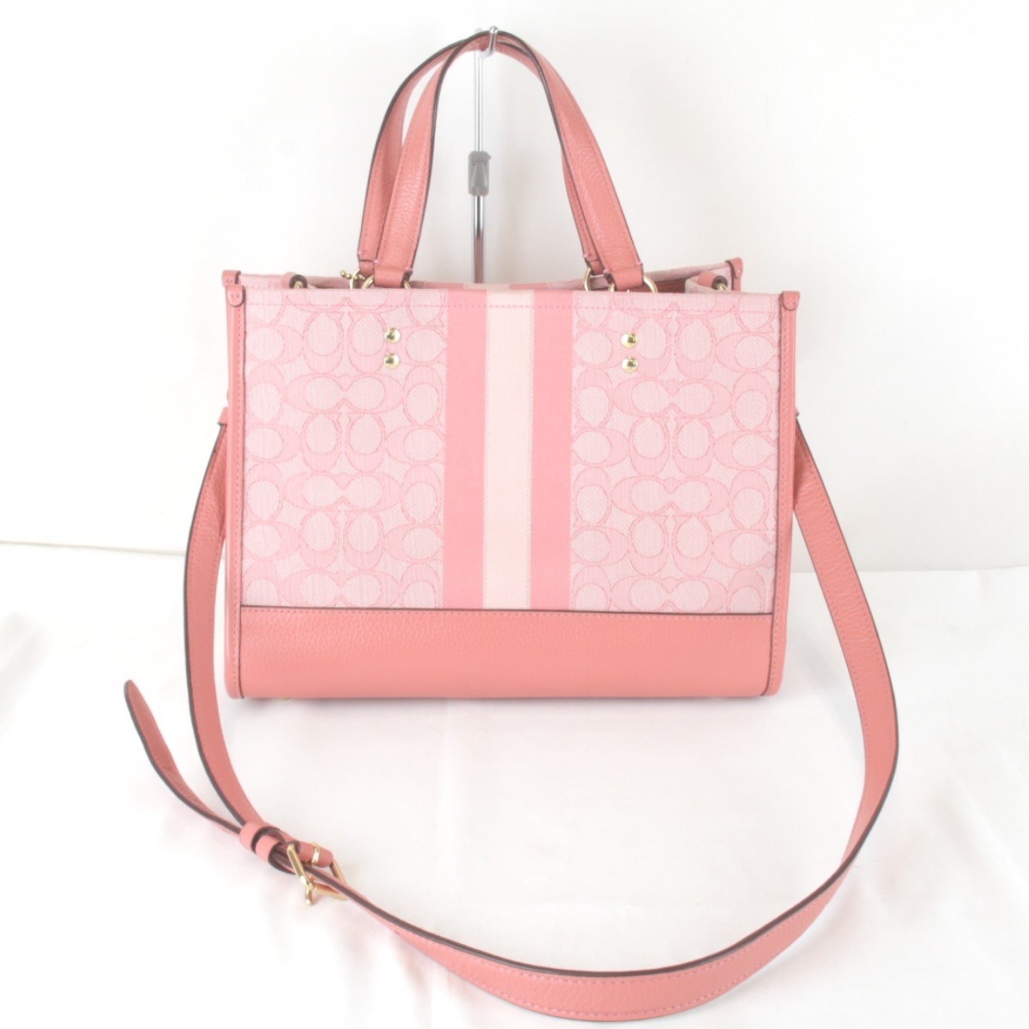 Coach Pink Canvas Leather Shoulder Bag (Pre-Owned)
