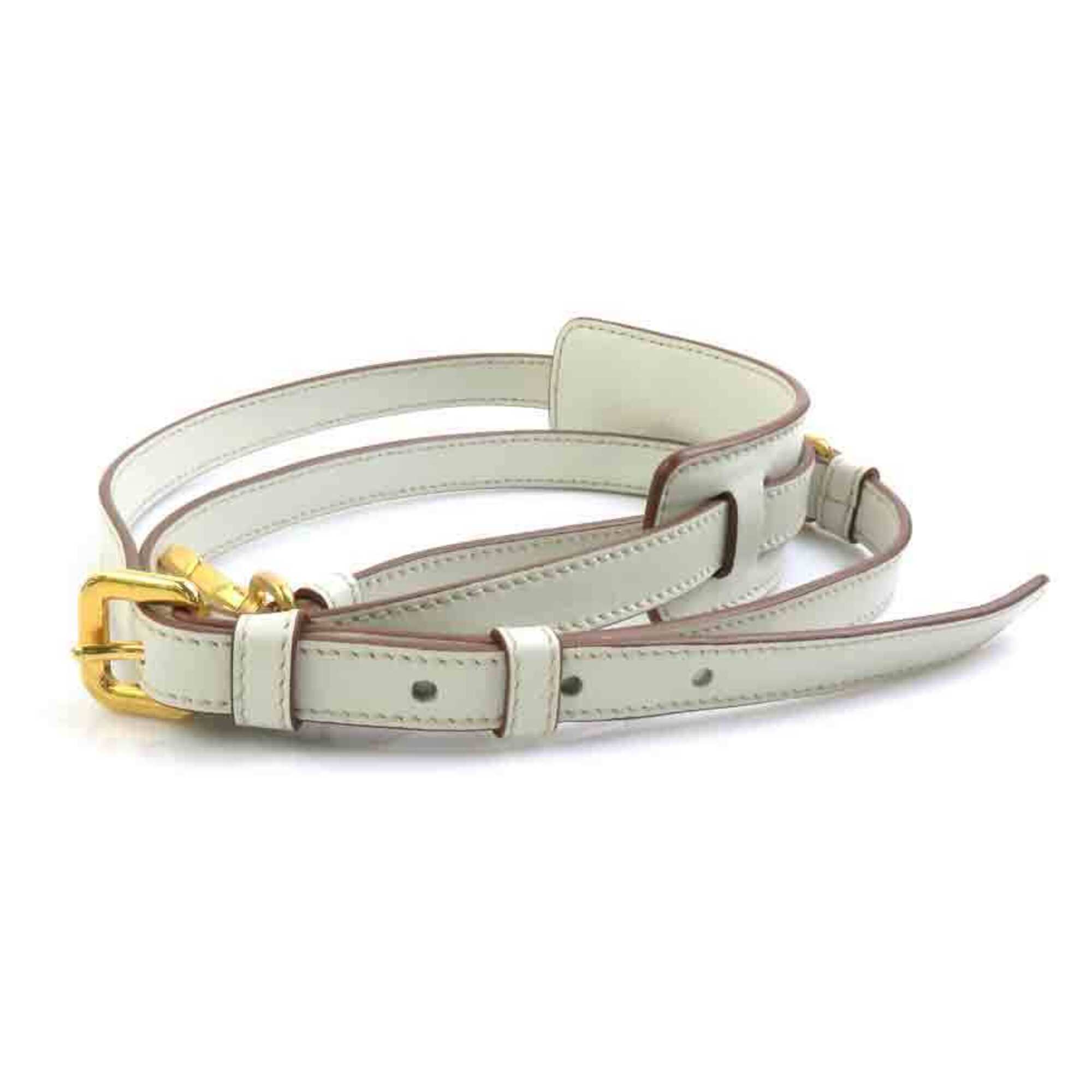 Prada Brown White Canvas Leather Handbag Shoulder Bag (Pre-Owned)