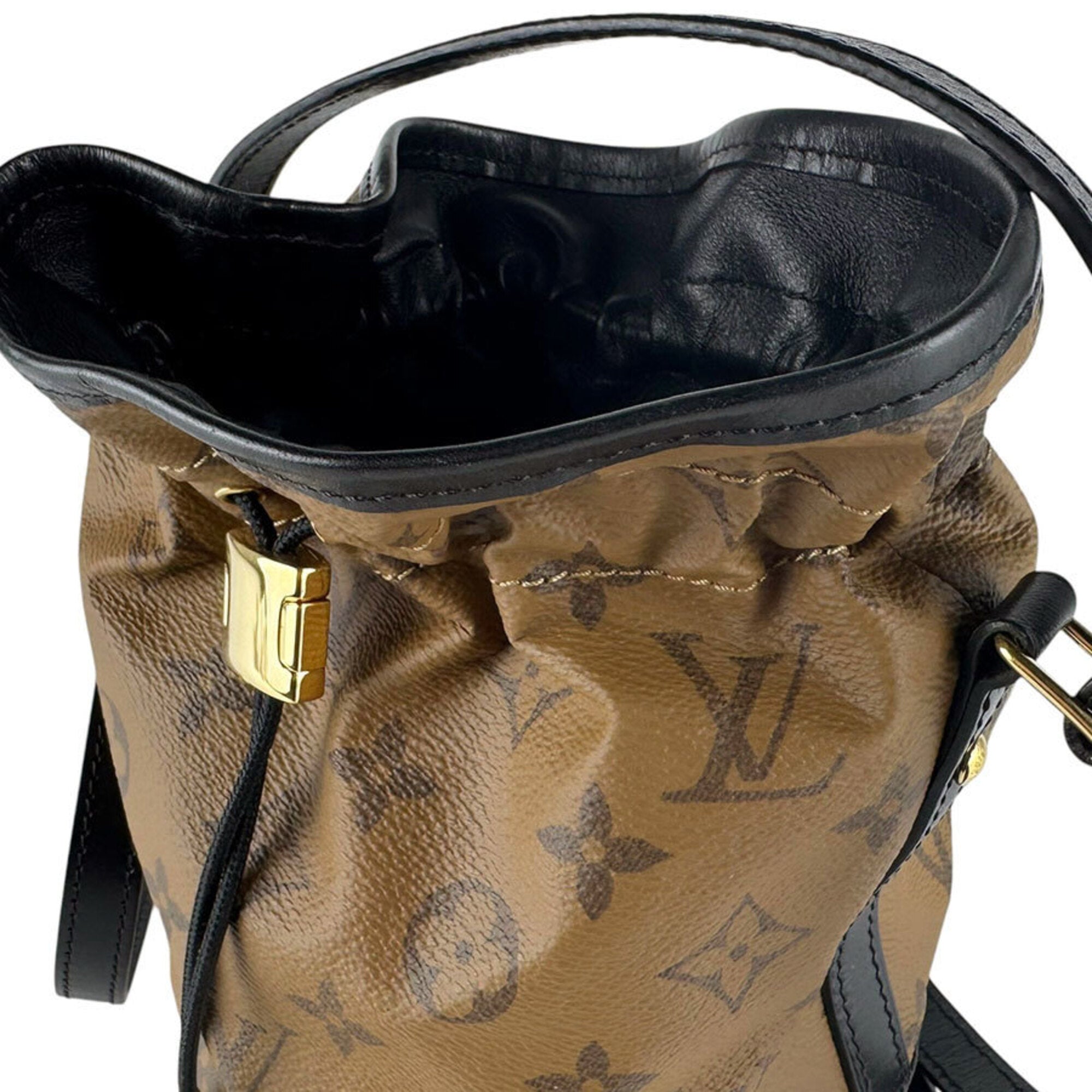 Louis Vuitton Black Brown Monogram Reverse Monogram Reverse Shoulder Bag (Pre-Owned)