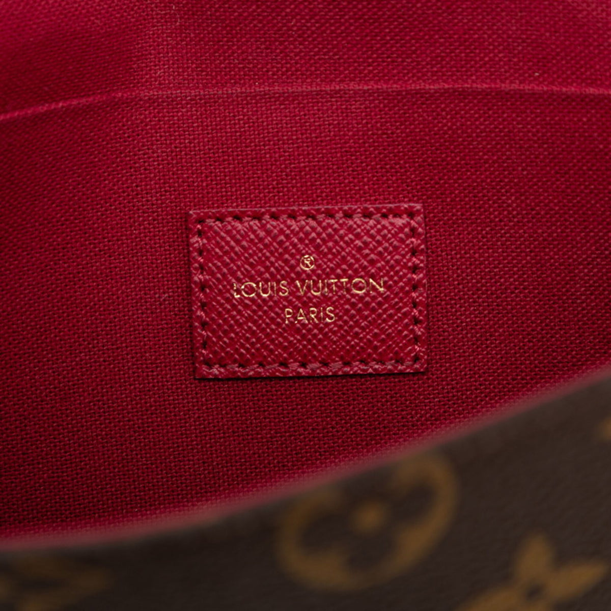 Louis Vuitton Monogram Brown Fuchsia Pvc Leather Pochette Pouch Shoulder Bag (Pre-Owned)