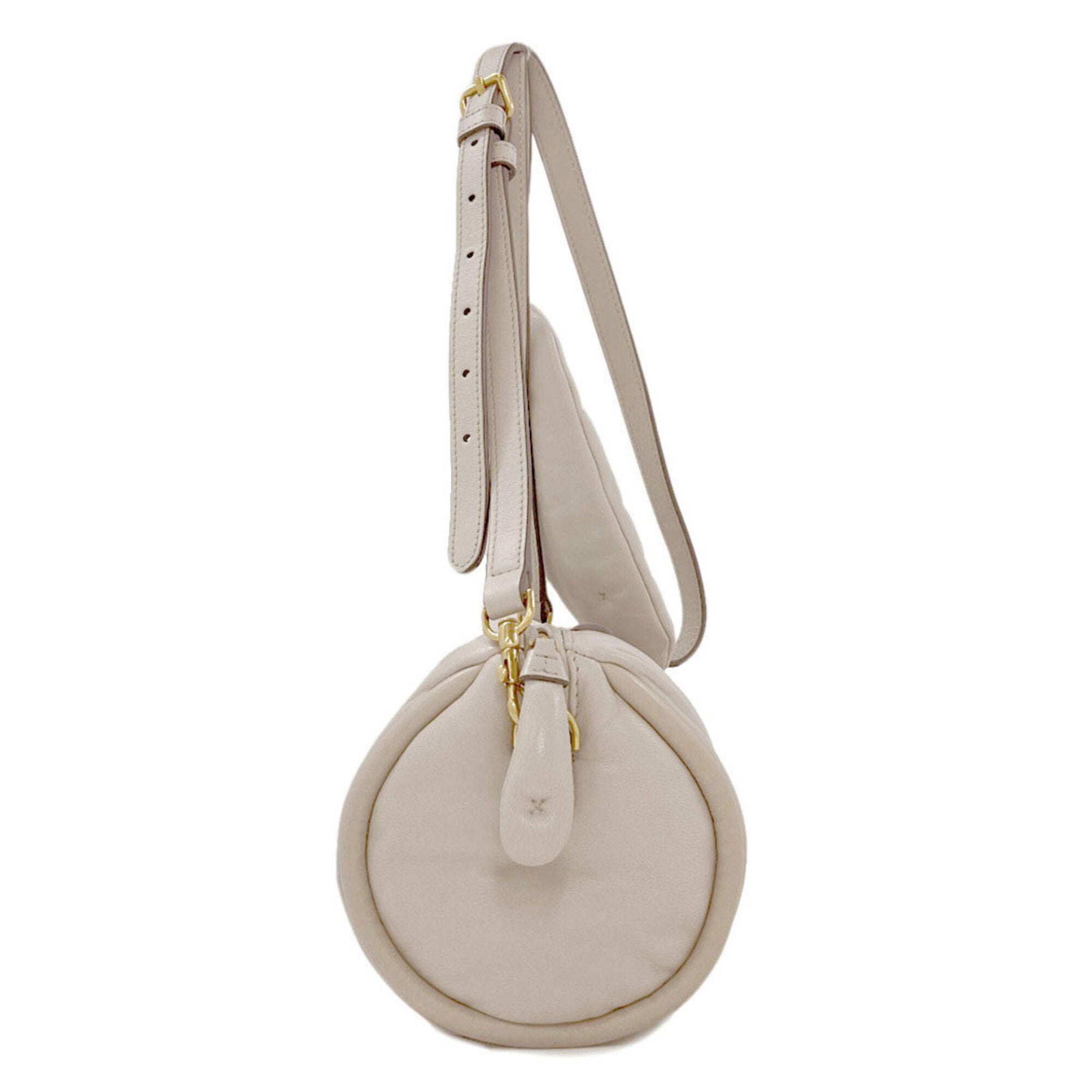 Anya Hindmarch Light Gray Leather Shoulder Bag (Pre-Owned)