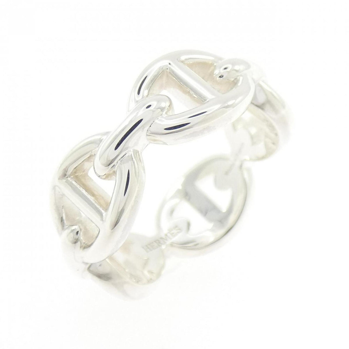 Hermes Silver 925 Band Ring (Pre-Owned)