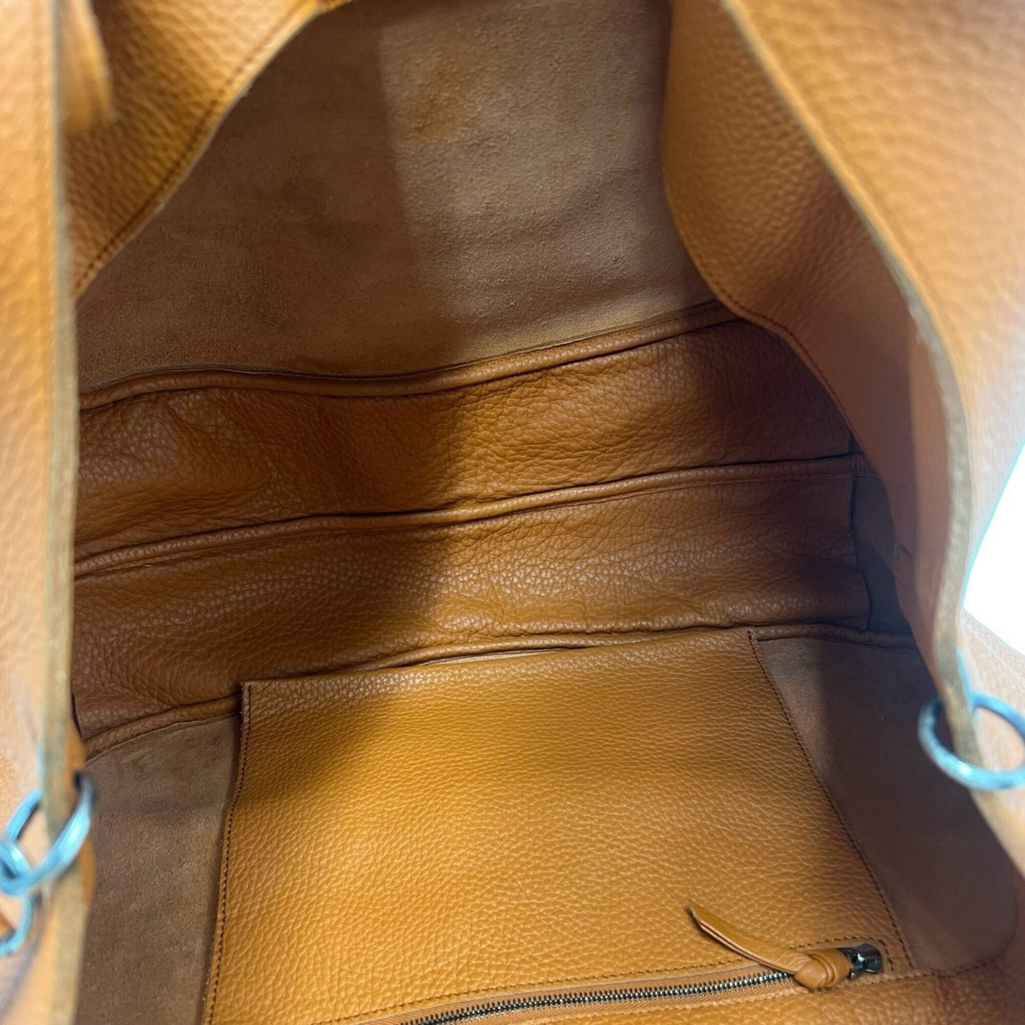 Bottega Veneta Orange Leather Handbag Shoulder Bag Tote Bag (Pre-Owned)