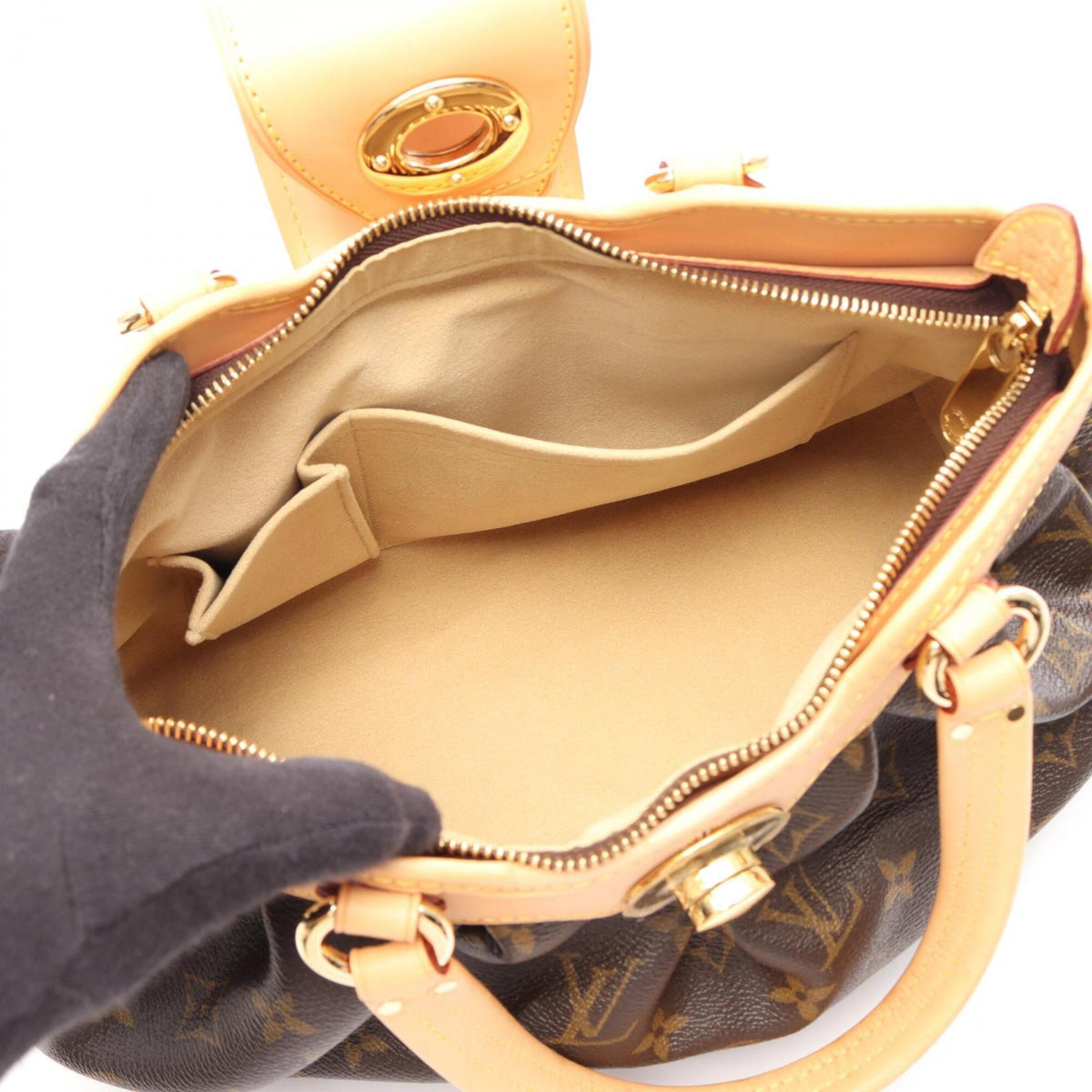 Louis Vuitton Brown Coated Canvas Leather Handbag (Pre-Owned)