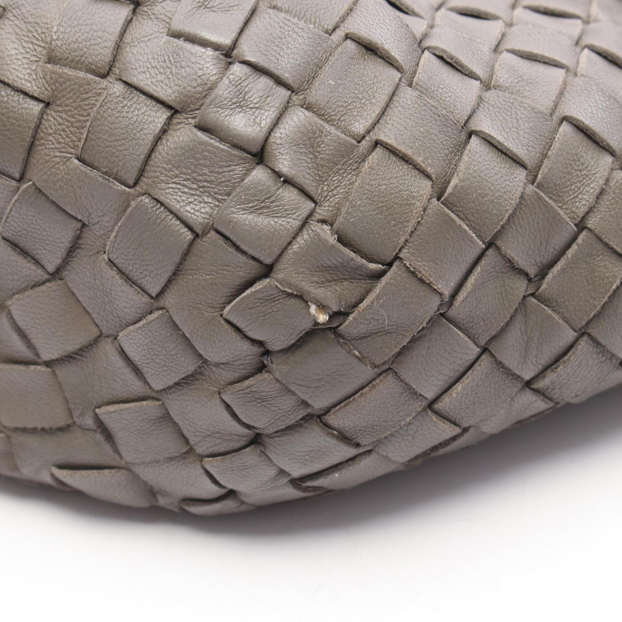 Bottega Veneta Intrecciato Gray Intrecciato Handbag Shoulder Bag (Pre-Owned)