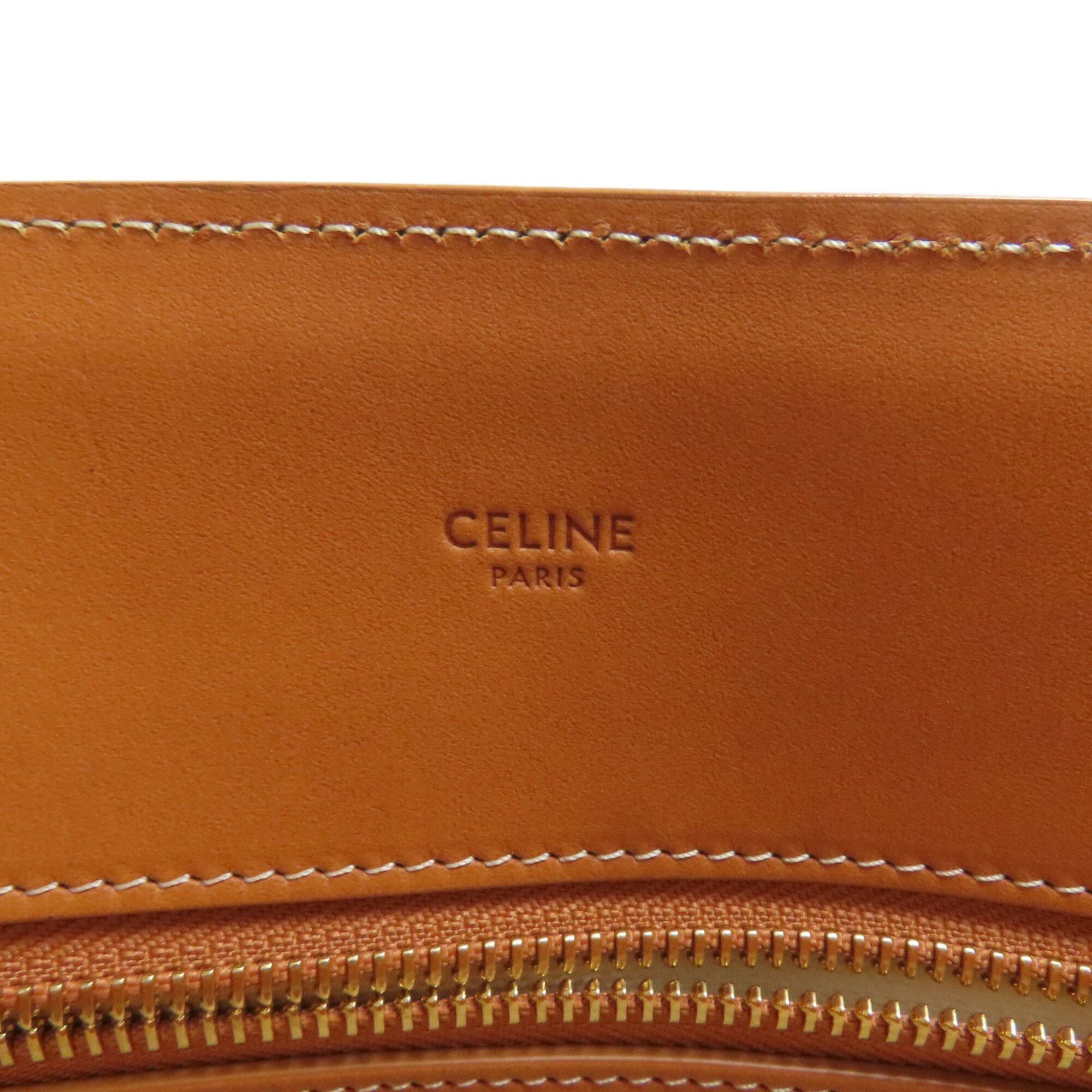 Celine Brown White Canvas Tote Bag (Pre-Owned)