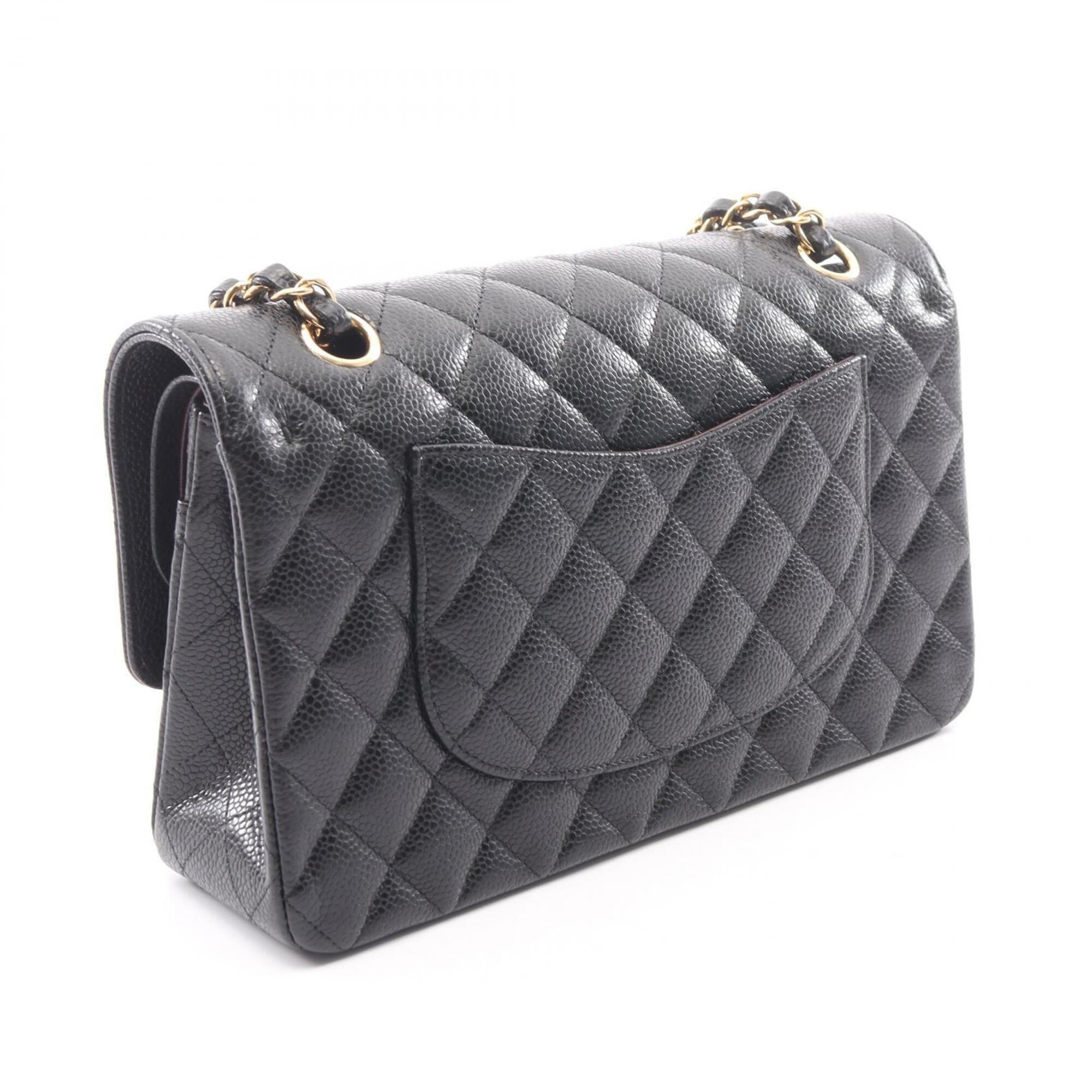Chanel Black Grained Calfskin Handbag Shoulder Bag (Pre-Owned)