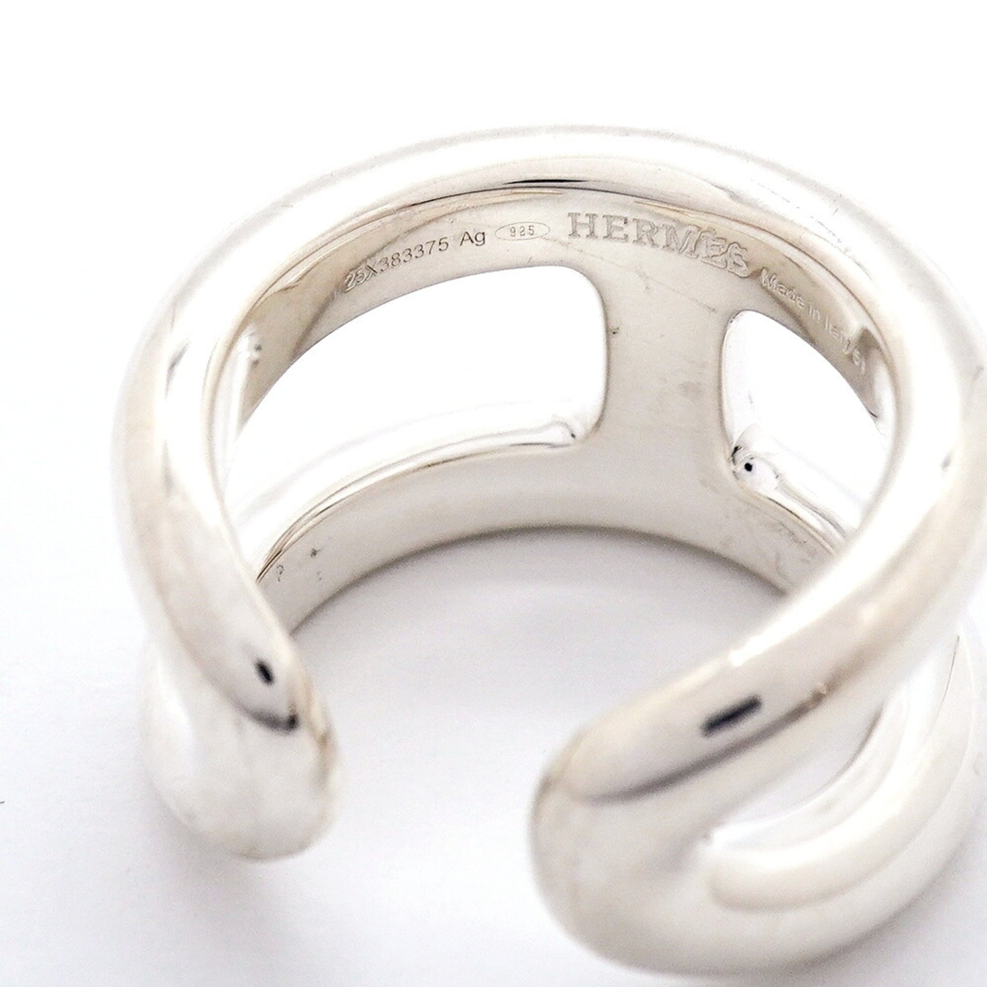 Hermes Silver 925 Band Ring (Pre-Owned)