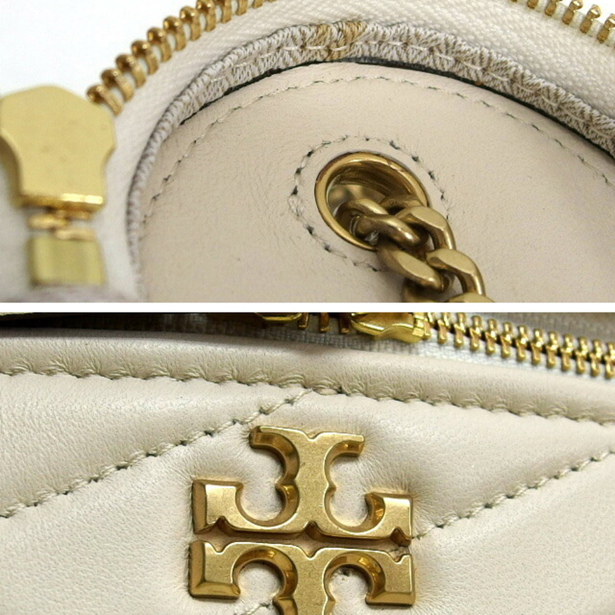 Tory Burch Agave White Leather Shoulder Bag (Pre-Owned)