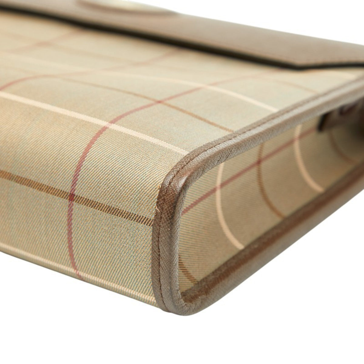Burberry Khaki Brown Canvas Leather Clutch Bag (Pre-Owned)