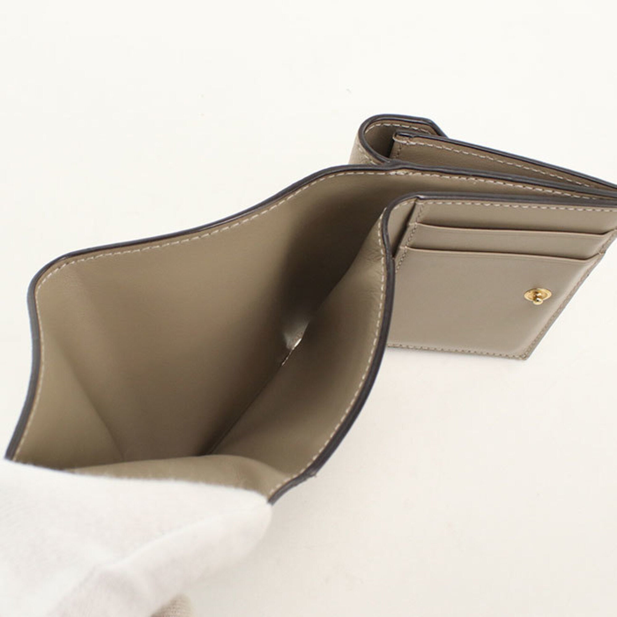 Fendi Gray Leather Wallet (Tri-Fold) (Pre-Owned)