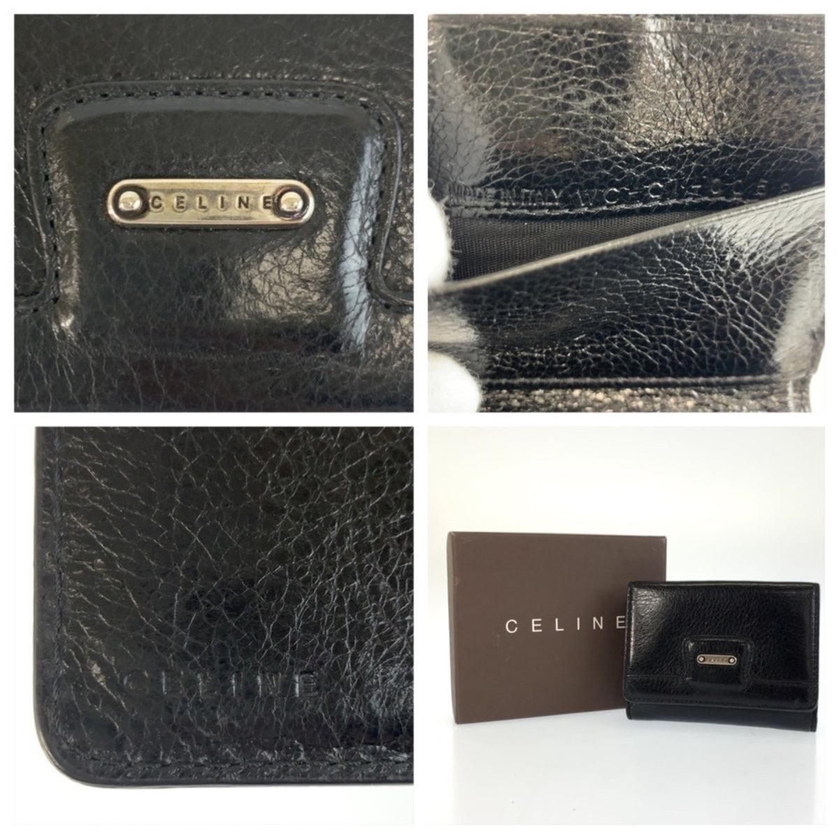 Celine Black Leather Wallet (Bi-Fold) (Pre-Owned)