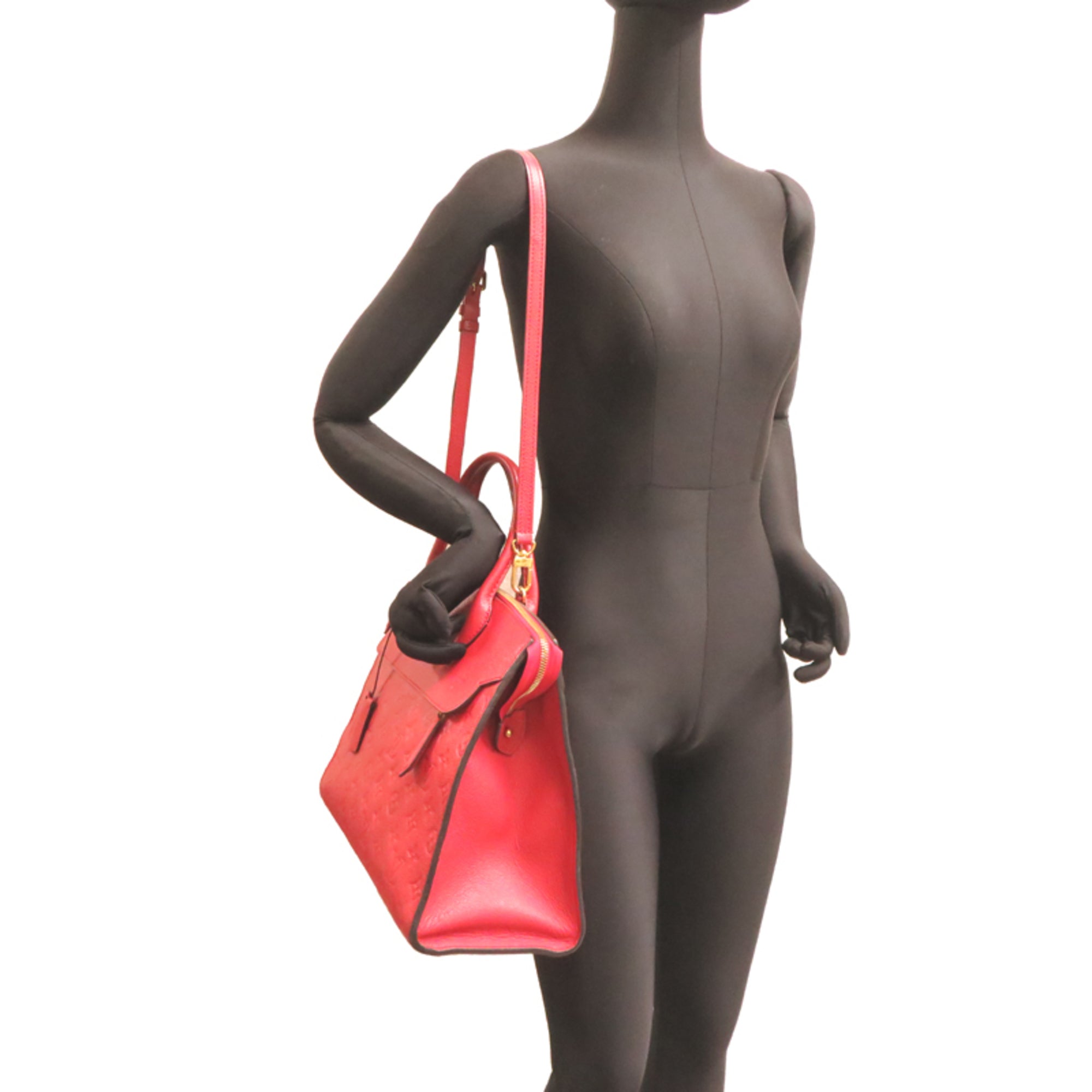 Louis Vuitton Red Color Monogram Empreinte Handbag (Pre-Owned)