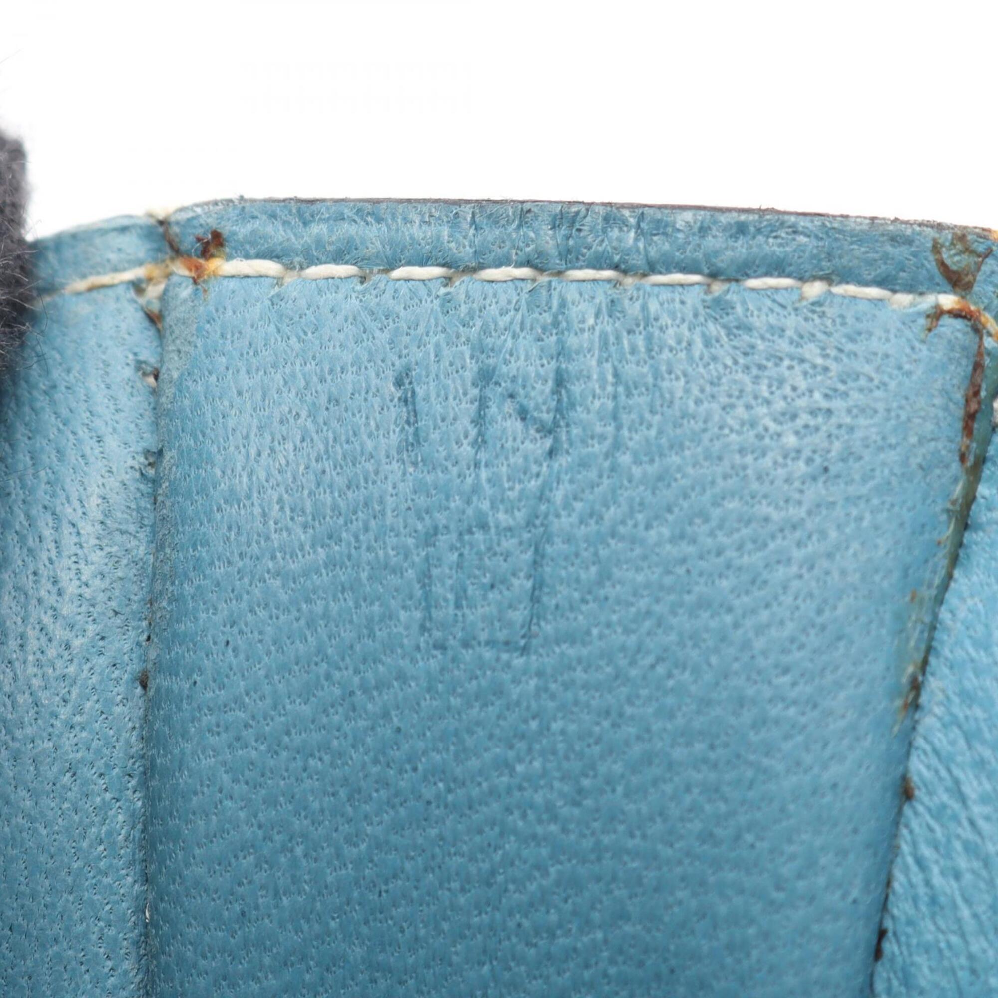 Hermes Blue Blue Jean Togo Leather Leather Fanny Pack Handbag (Pre-Owned)