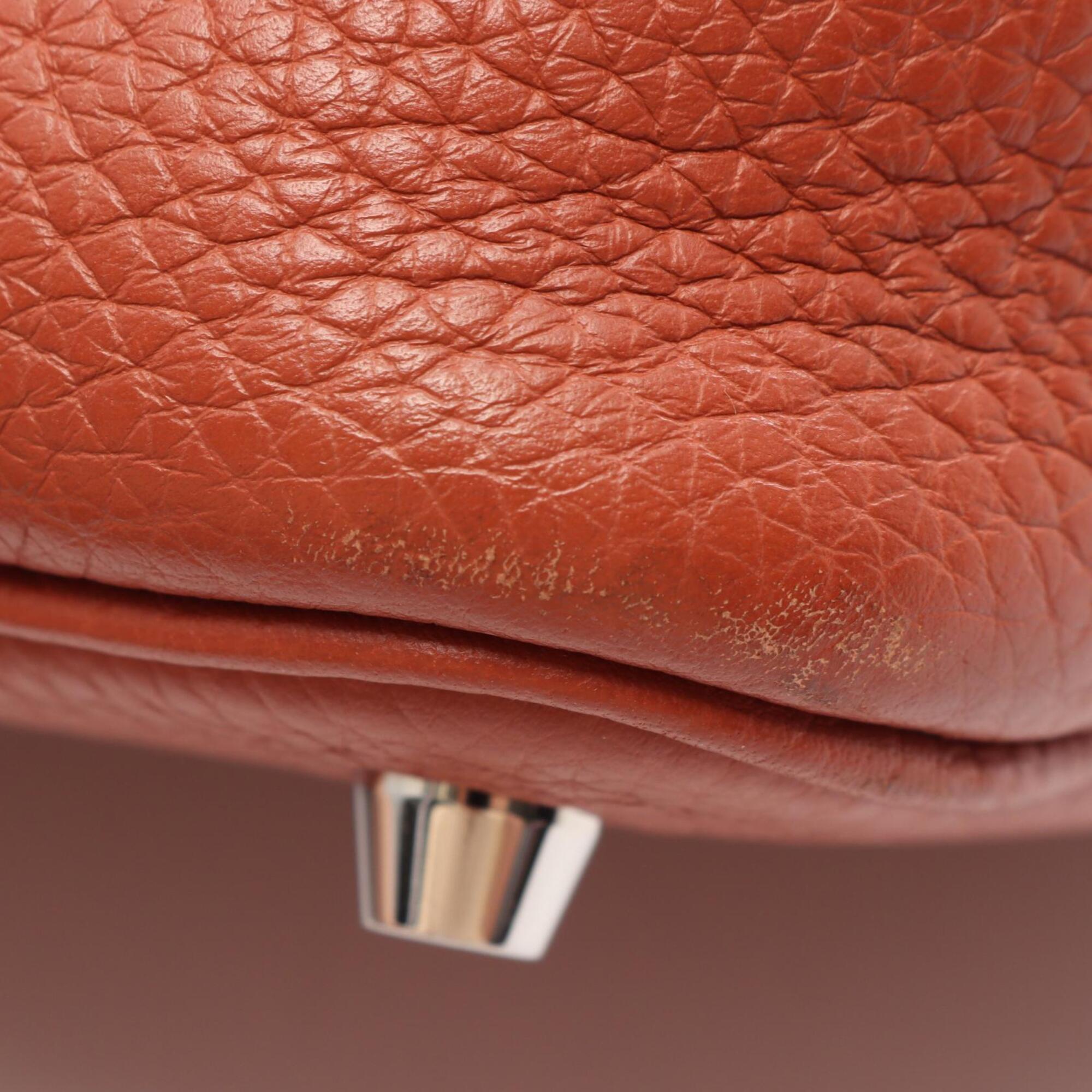 Hermes Brown Yellow Taurillon Clemence Leather Leather Swift Leather Handbag (Pre-Owned)