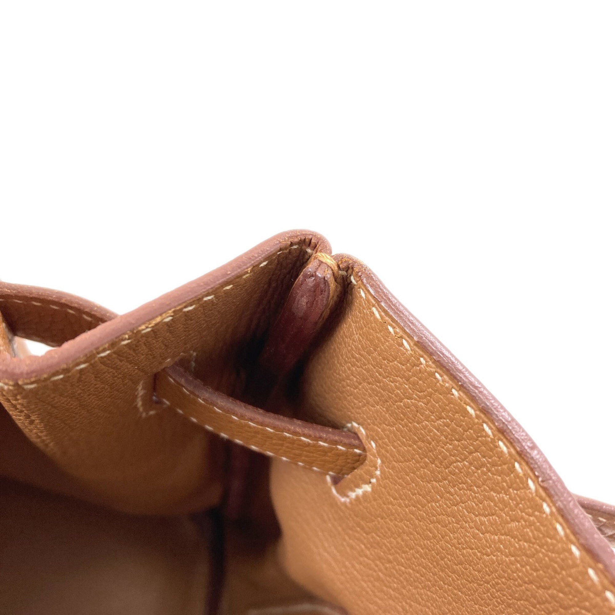 Hermes Gold Brown Taurillon Clemence Leather Handbag (Pre-Owned)