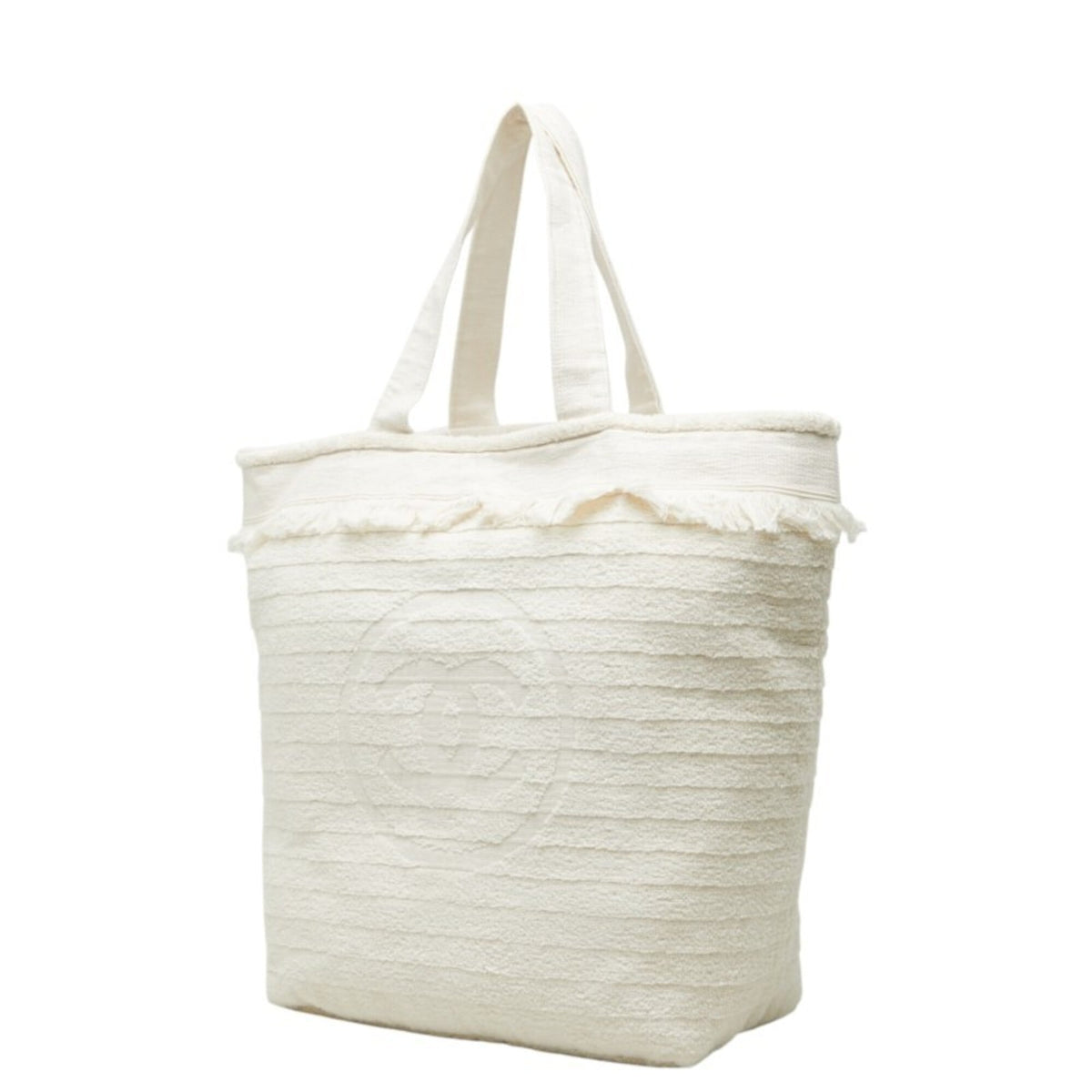 Chanel Ivory White Pile Fabric Beach Bag Tote Bag (Pre-Owned)