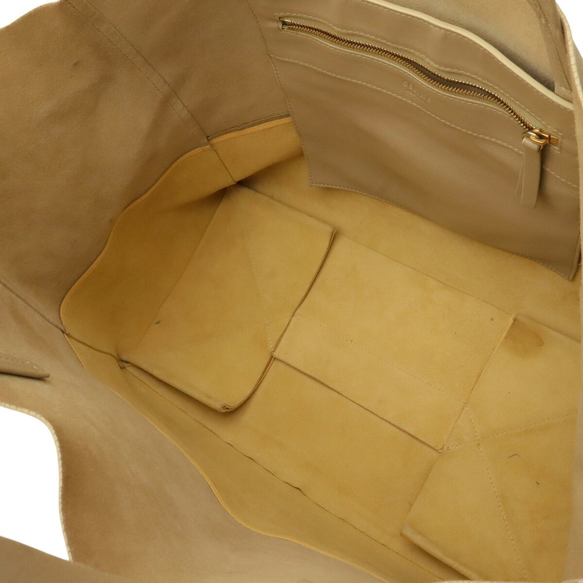 Celine Beige Cream Sand Yellow Leather Shoulder Bag Tote Bag (Pre-Owned)