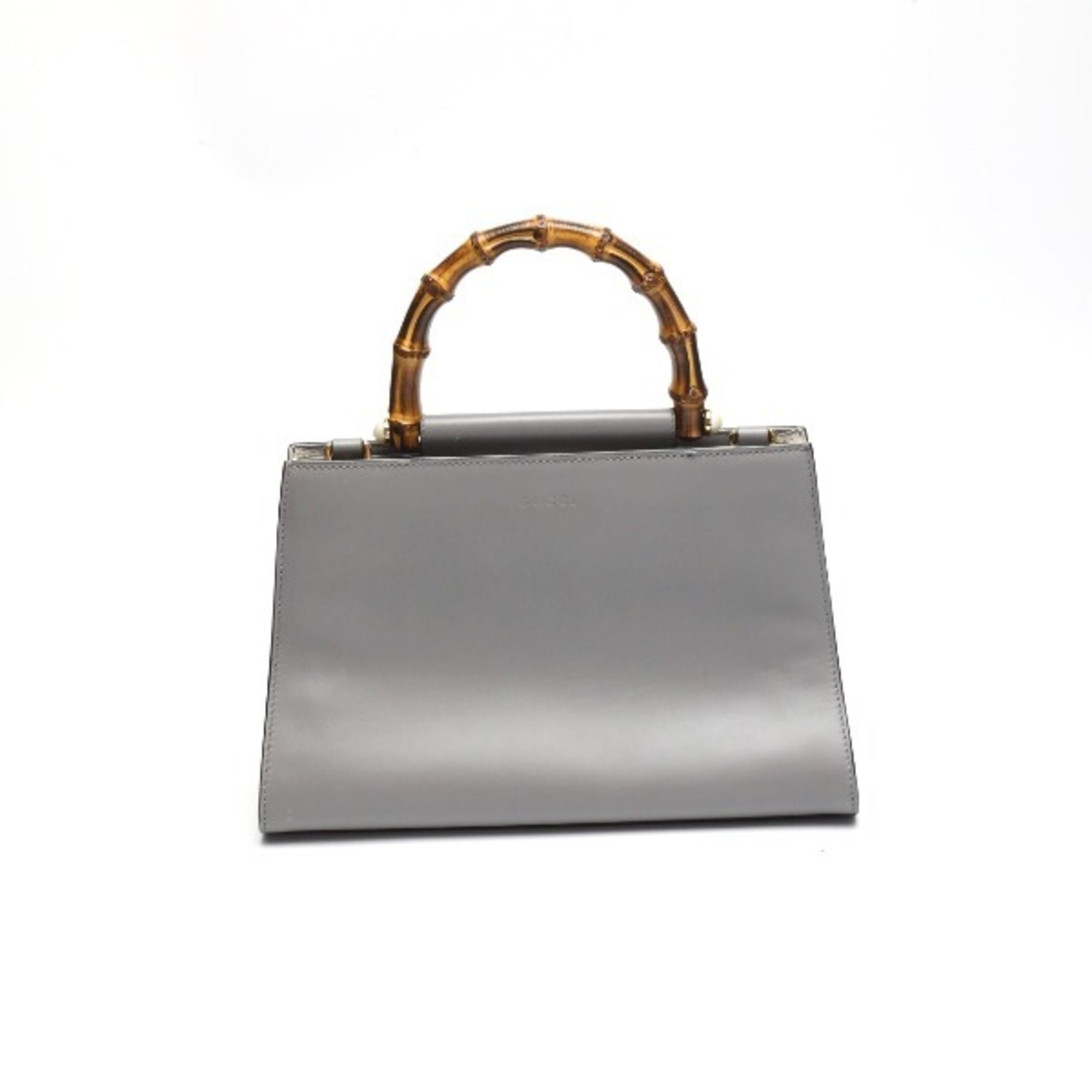 Gucci Gray Bamboo Handbag (Pre-Owned)