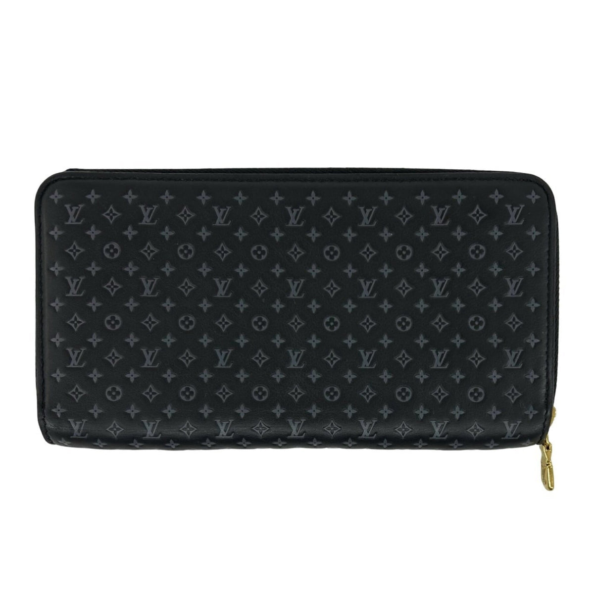Louis Vuitton Black Leather Long Wallet (Bi-Fold) (Pre-Owned)