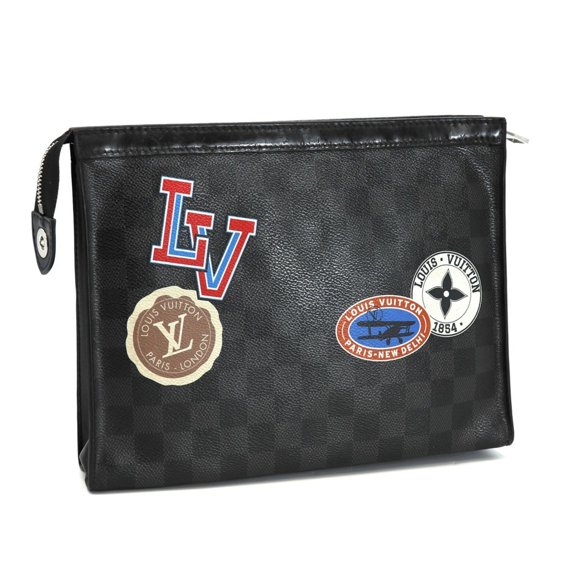 Louis Vuitton Black Damier Graphite Clutch Bag (Pre-Owned)