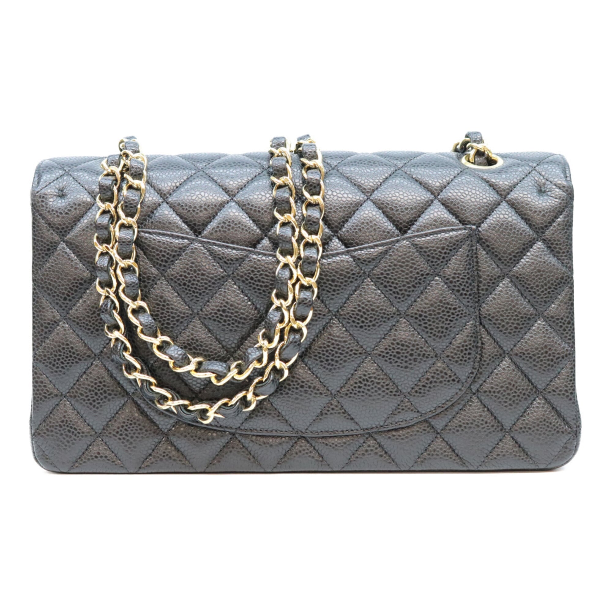 Chanel Black Grained Calfskin Shoulder Bag (Pre-Owned)