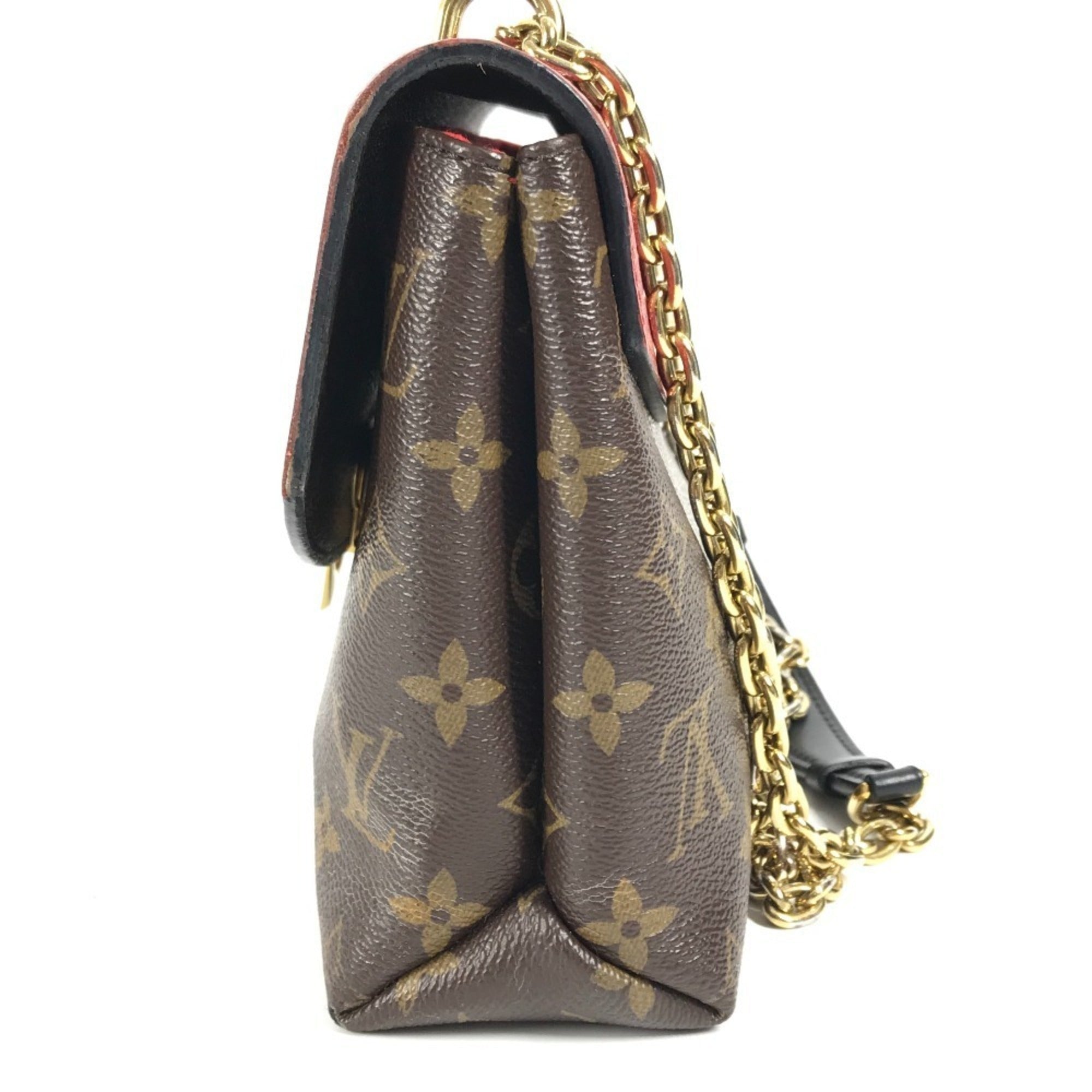 Louis Vuitton Brown Red Color Monogram Pochette Shoulder Bag (Pre-Owned)
