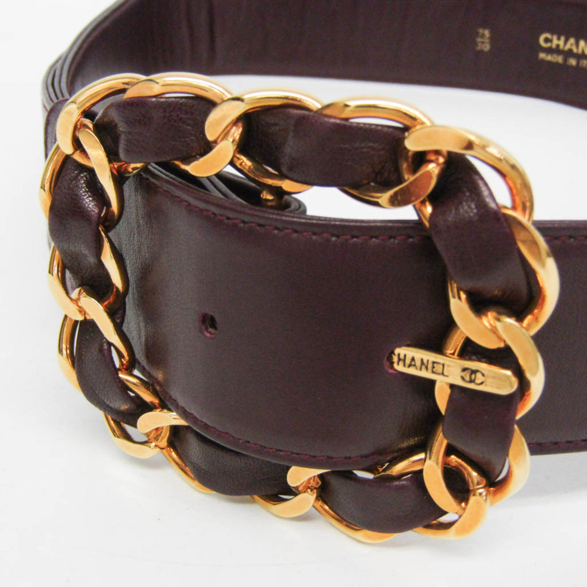 Chanel Burgundy Standard Belt (Pre-Owned)