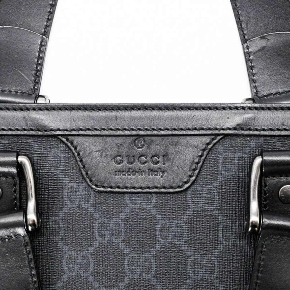 Gucci Gg Plus Black Gg Supreme Leather Tote Bag (Pre-Owned)