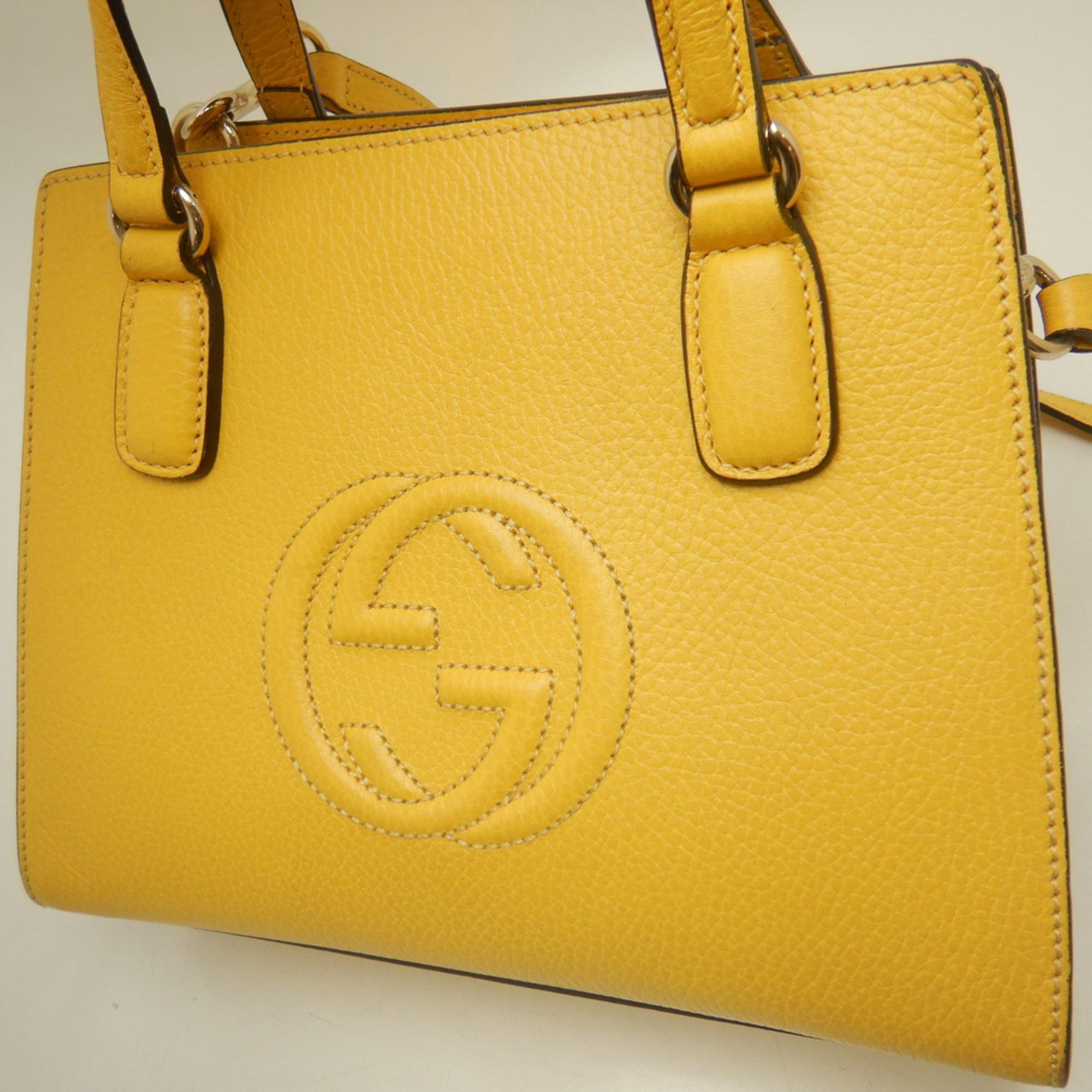 Gucci Yellow Leather Handbag (Pre-Owned)
