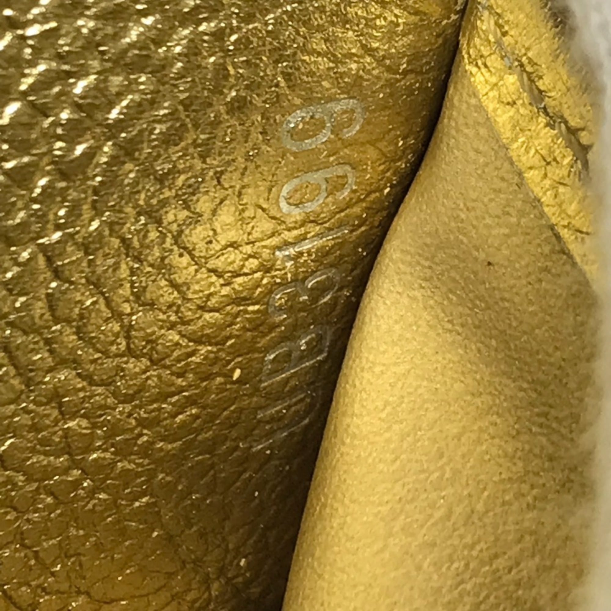 Louis Vuitton Gold Leather Long Wallet (Bi-Fold) (Pre-Owned)