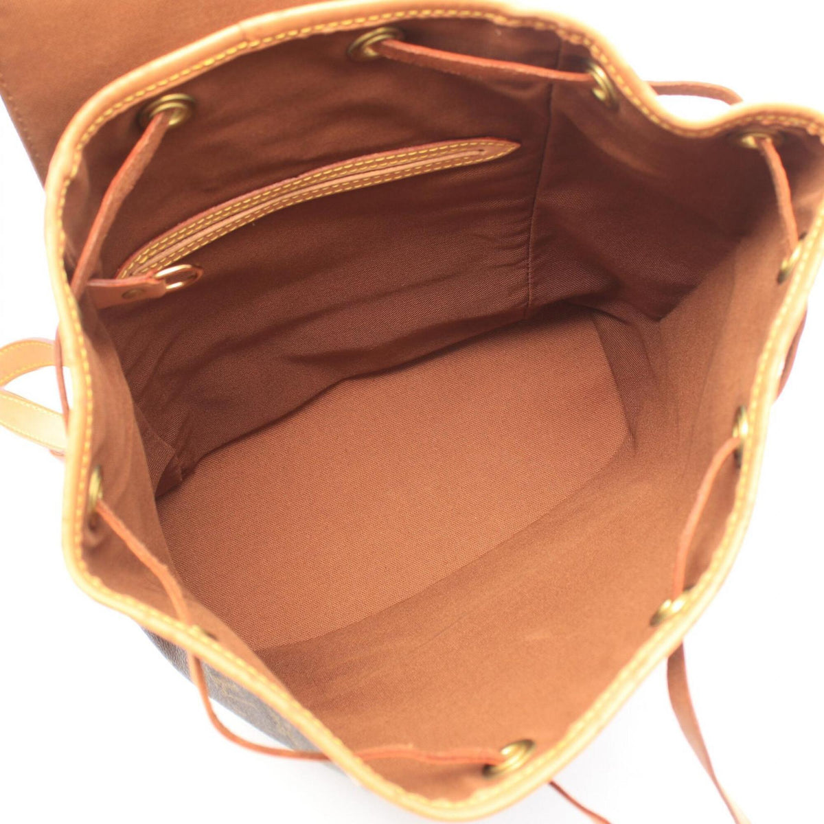 Louis Vuitton Brown Coated Canvas Leather Backpack Handbag (Pre-Owned)