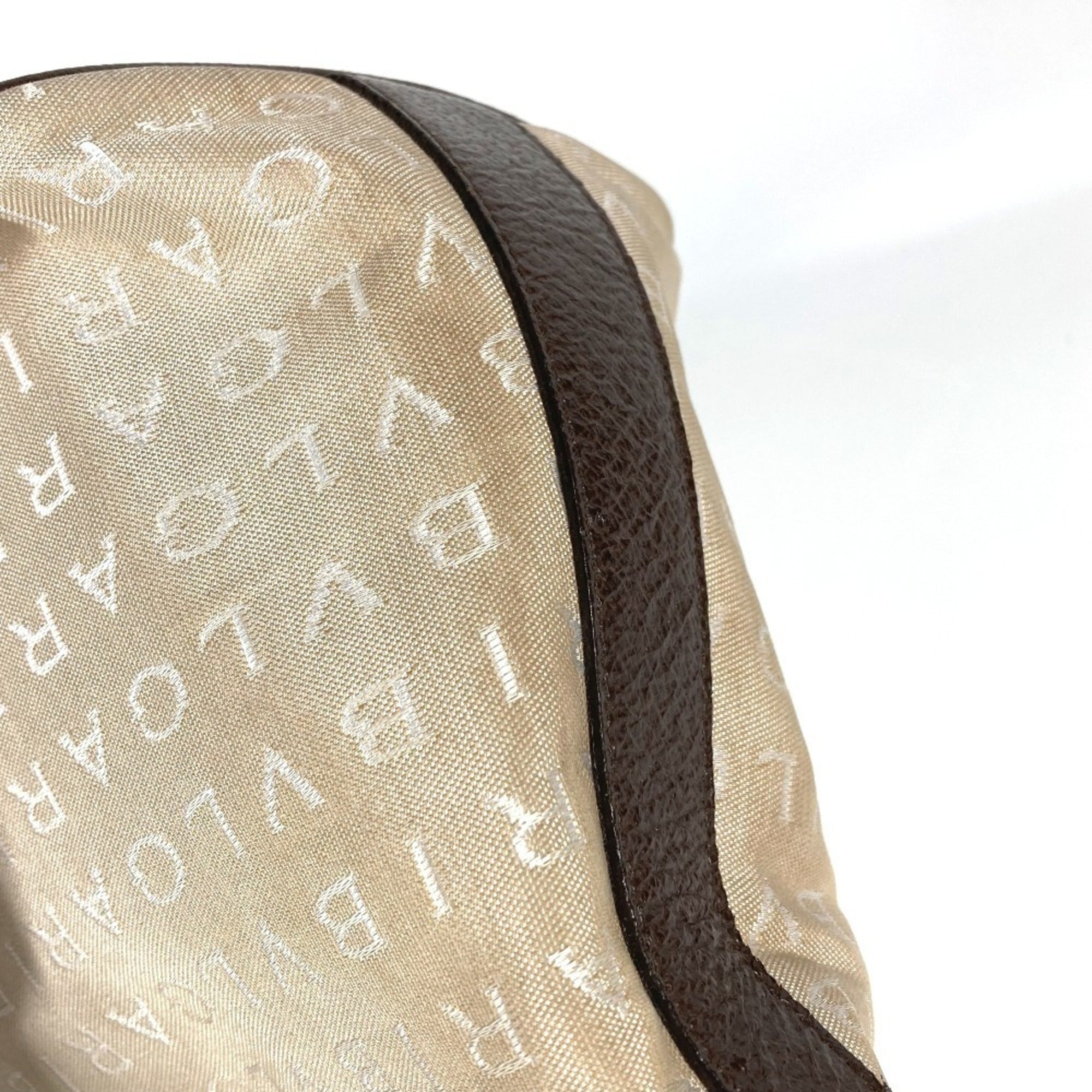Bvlgari Logomania Beige Leather Canvas Shoulder Bag (Pre-Owned)