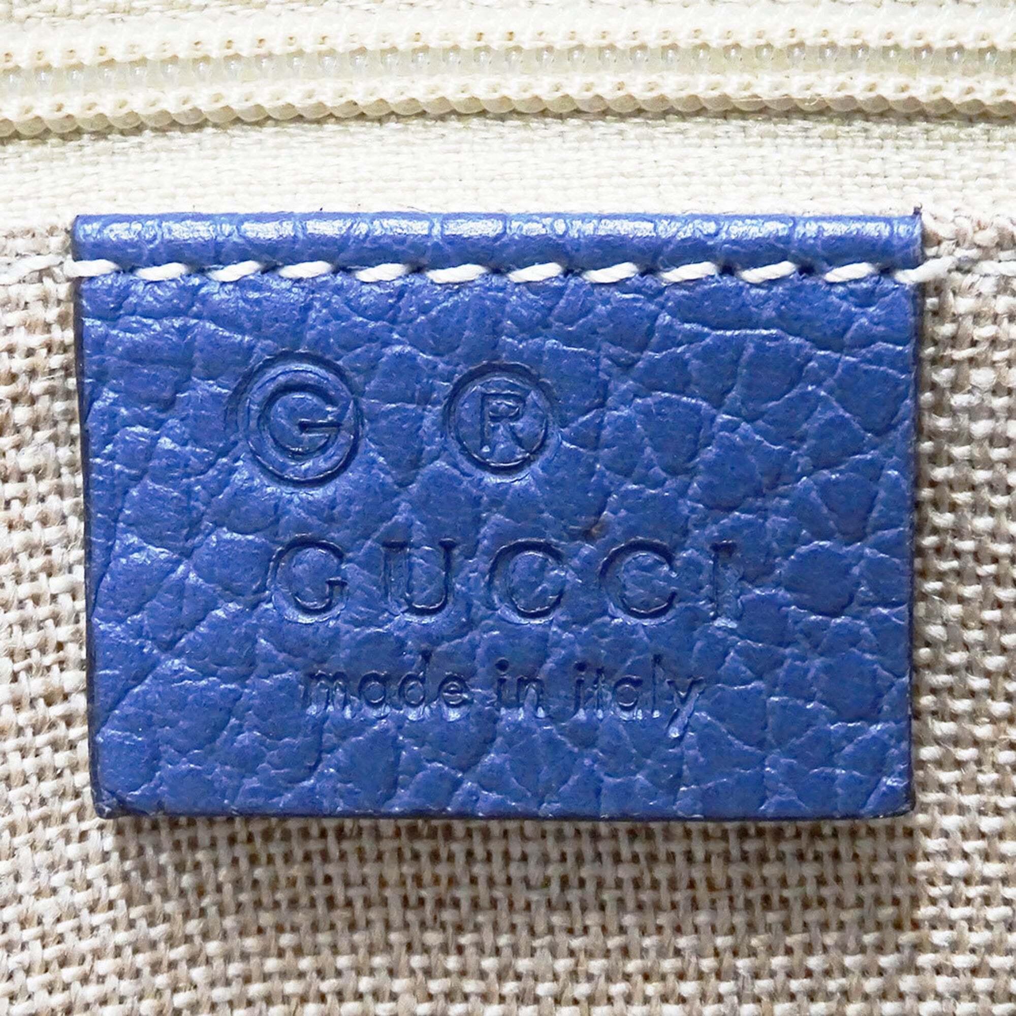 Gucci Beige Blue Gg Canvas Handbag Shoulder Bag (Pre-Owned)