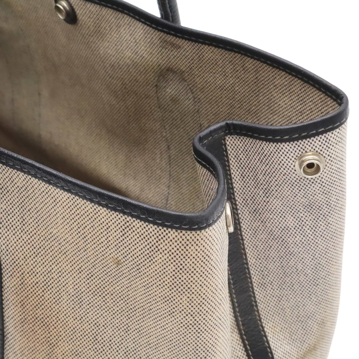 Hermes Black Gray Yellow Toile H Handbag Tote Bag (Pre-Owned)