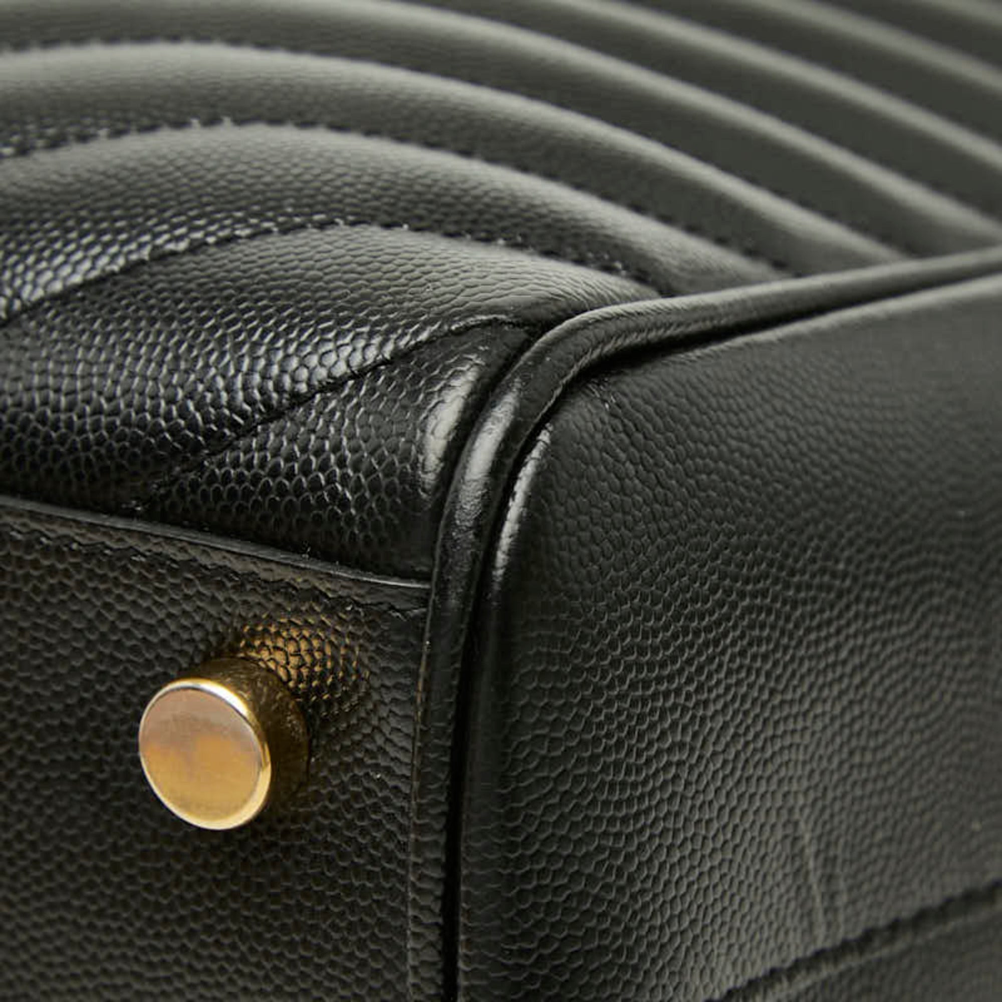 Saint Laurent Black Leather Shoulder Bag Tote Bag (Pre-Owned)