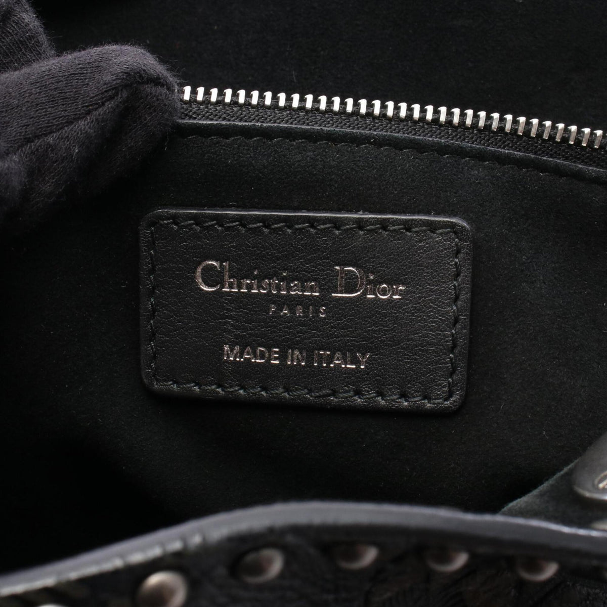 Christian Dior Black Khaki Leather Handbag (Pre-Owned)