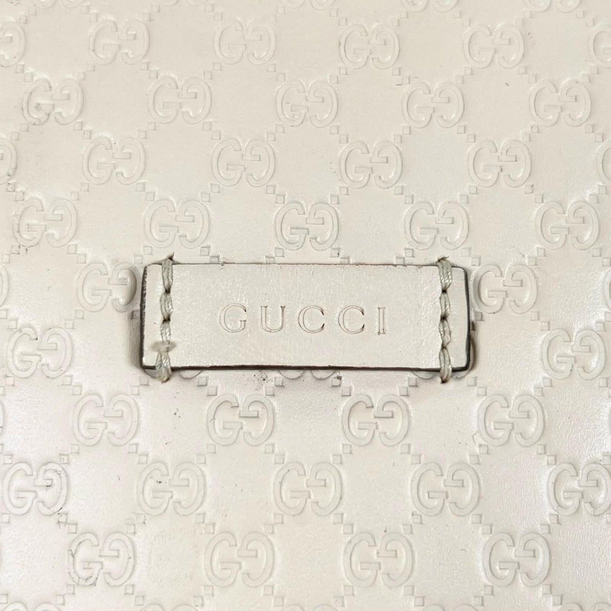 Gucci Microguccissima White Leather Handbag Shoulder Bag (Pre-Owned)